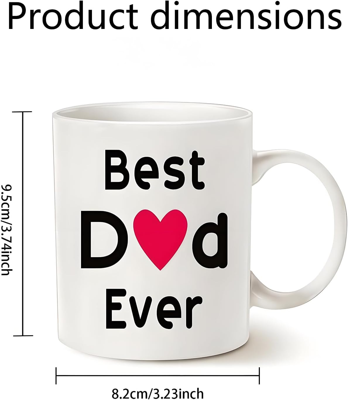 Father'S Day Daughter Son Fathers Day Gift Gift Best Dad Coffee Mug for Home or Work Unique Birthday Dad Porcelain Mug, White, 11 Ounce image number 4