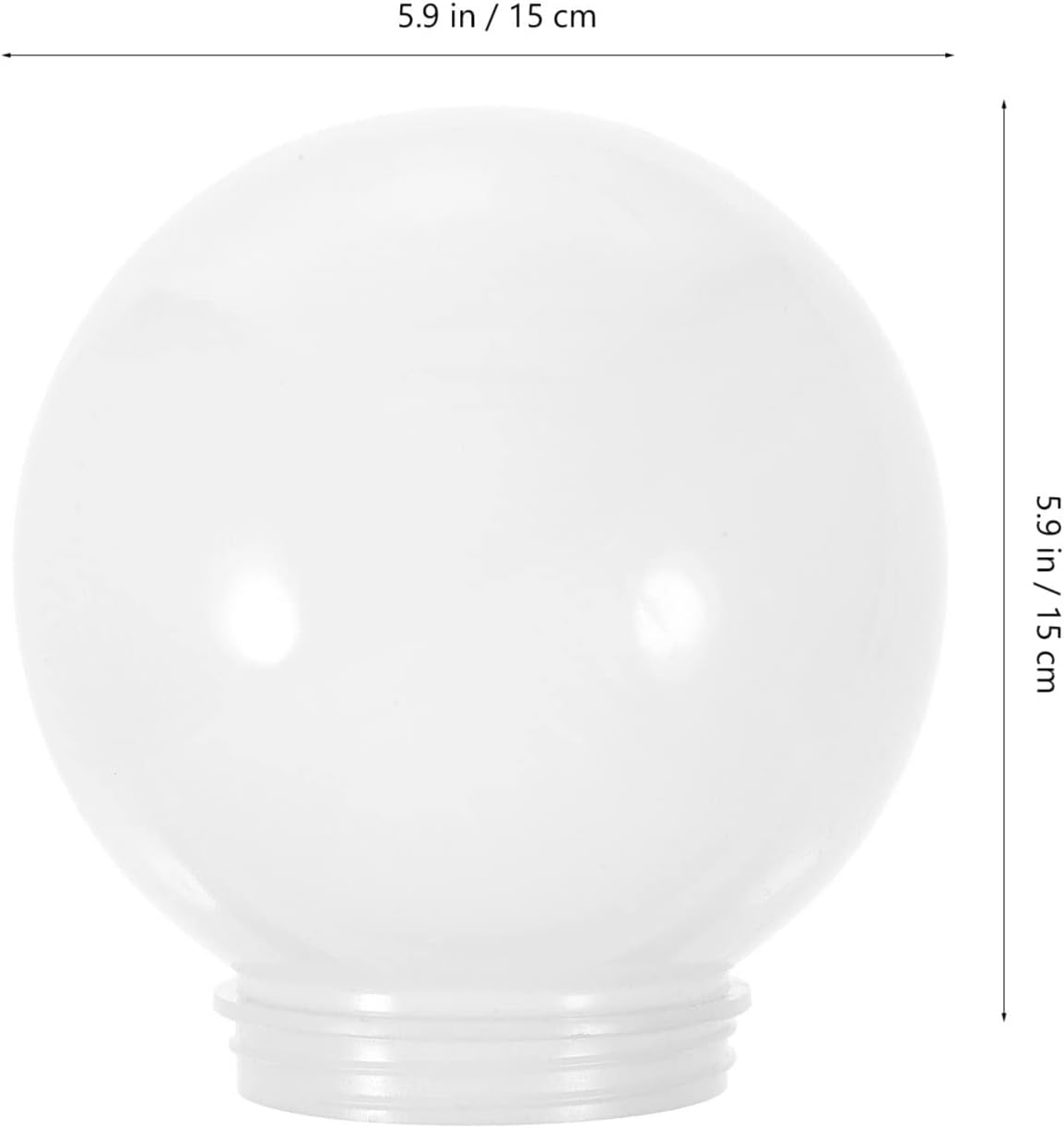 Ciieeo Acrylic Lamp Post Globe with 3.15Inch Threaded Neck White Lamp Shade round Plastic Outdoor Light Globe Screw Neck Wall Ceiling Fan Light Covers image number 1