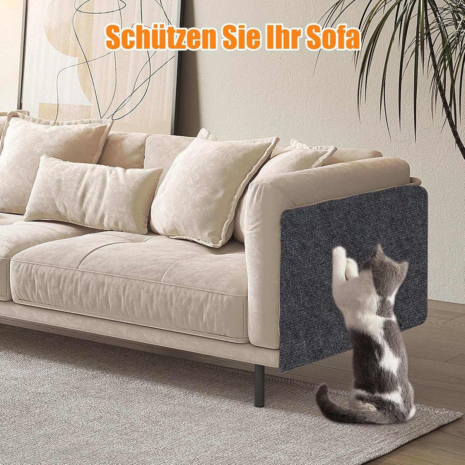 Self-Adhesive Cat Scratching Mat, Scratch Protection Sofa Cat, Scratching Board Scratching Mat Wall, Cat Scratching Mat, Cat Scratching Boards, DIY Climbing Cat Scratcher, Scratch Wall Furniture image number 4