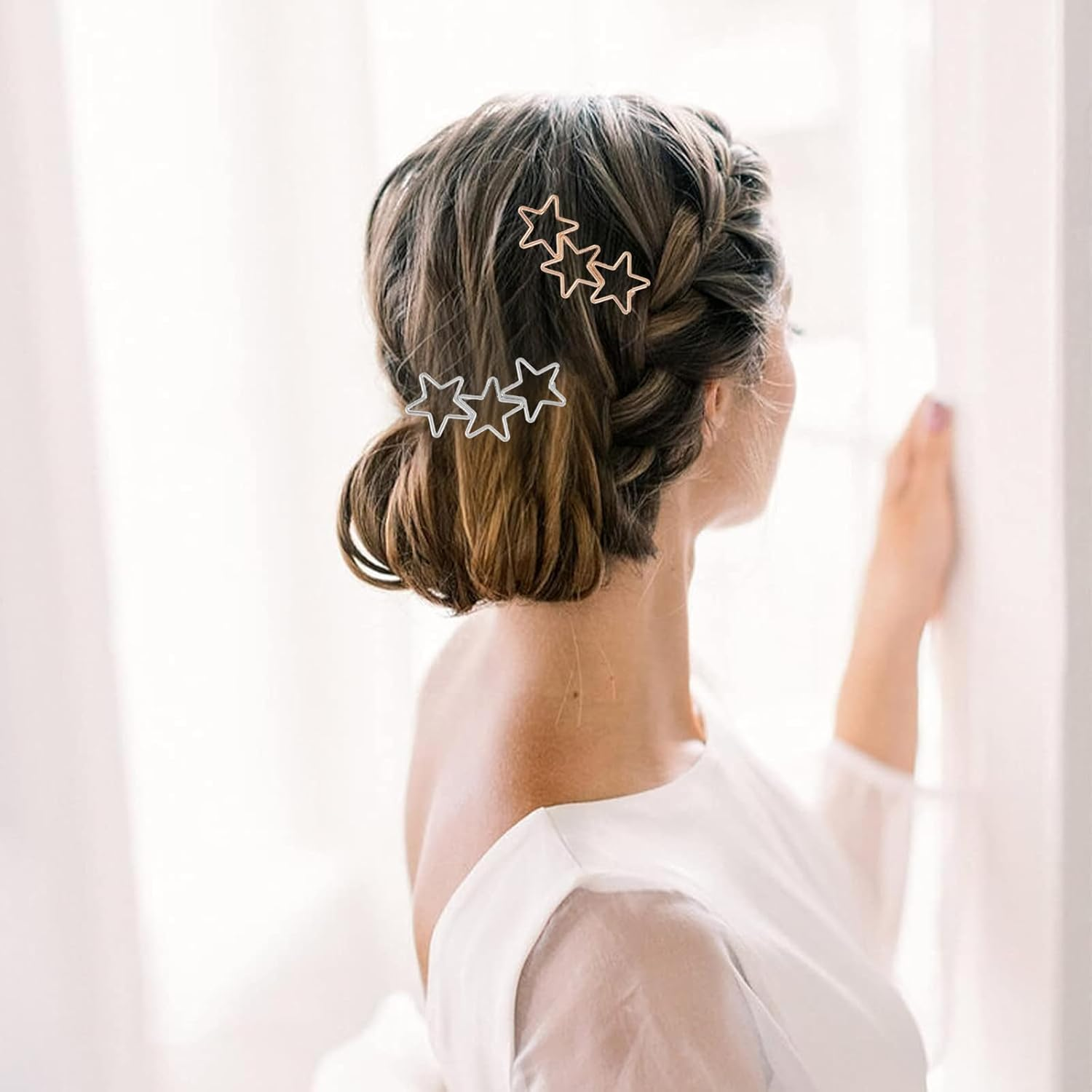 ASOMI 4 Pieces Metal Star Hair Accessories, Y2K Simple Fashion Hair Clips for Women and Girls, Trendy Hair Accessories (Gold, Silver) image number 4