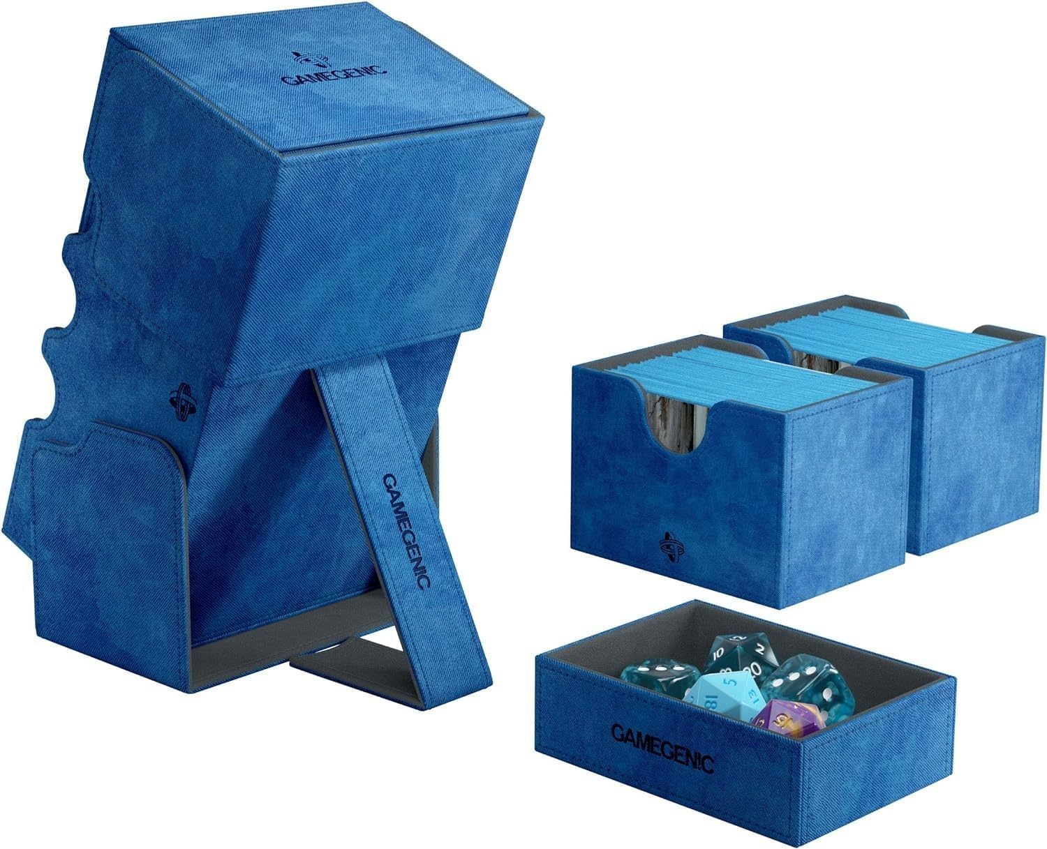 Gamegenic GG2026 Convertible Stronghold Deck Box Holds 200 Sleeves, Blue