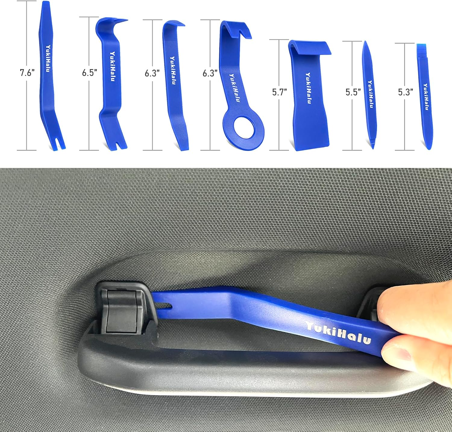 Yukihalu Car Trim Removal Tool Kit, No Scratch Pry Tool Kit, Auto Door Panel Removal Tool Set, for Fasteners/Car Clips/Rivets/Molding/Dashboards/Radio/Stereo System image number 1