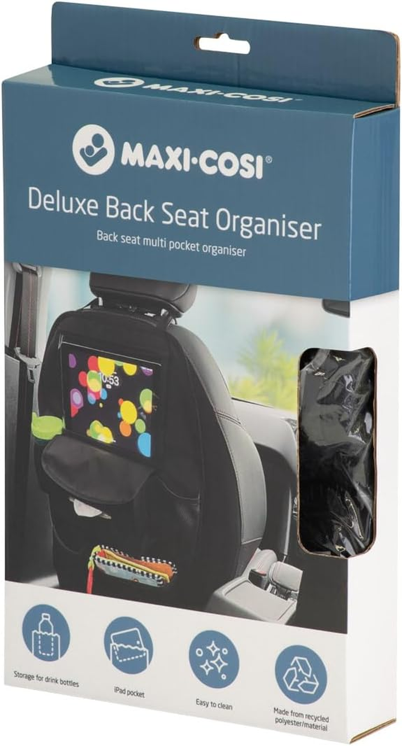 Maxi-Cosi Deluxe Back Seat Multi Pocket Organiser - Black, Multi-Pocket Storage for Toys, Bottles, Snacks & Ipad, Universal Fit, Easy to Clean, Stylish Design image number 2