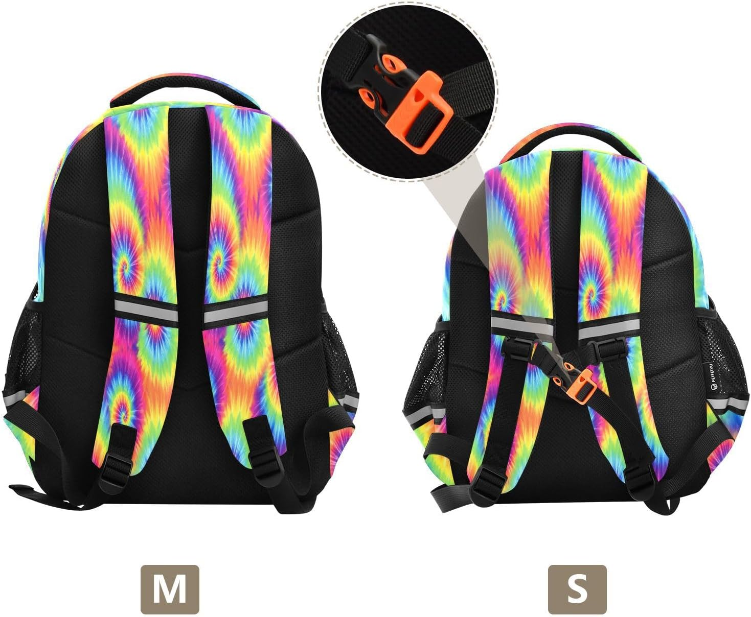 15 Inch Kids School Backpack for Boys Girls, Tie Dye Kids Laptop Backpack for Girls image number 3