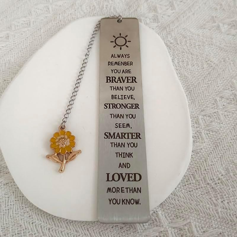 Inspirational Gifts Bookmarks for Girls Women Always Remember You Are Braver Bookmark for Daughter Coworker Book Reader Lovers Gifts for Bookworm Encouragement Gift for Niece image number 5