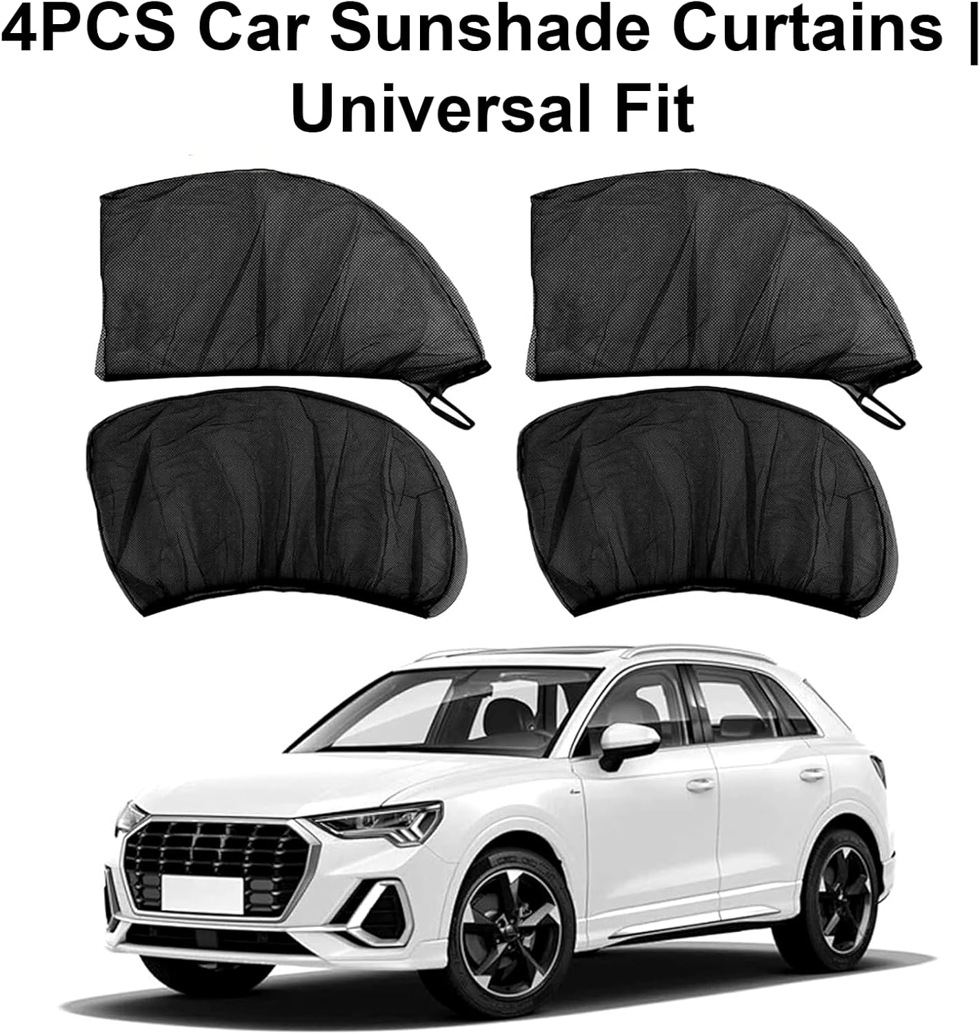 MAEZOE 4PCS Car Window Sun Shades, Breathable Mesh Car Curtains for Side Windows, UV Protection & Privacy Screen, Universal Fit for SUV, Sedan & Family Trips image number 1