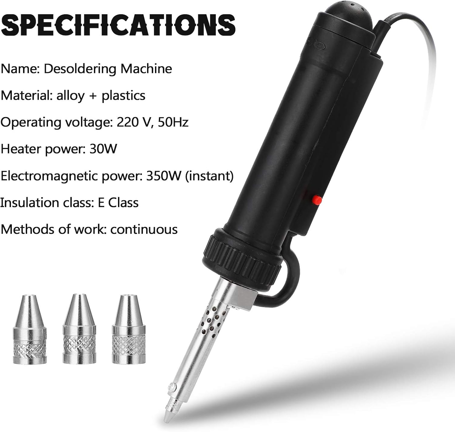 WEYTOLL Electric Desoldering Pump - Gun Style, 30W, Corded Electric, Suitable for Thick Films & Large Components image number 1
