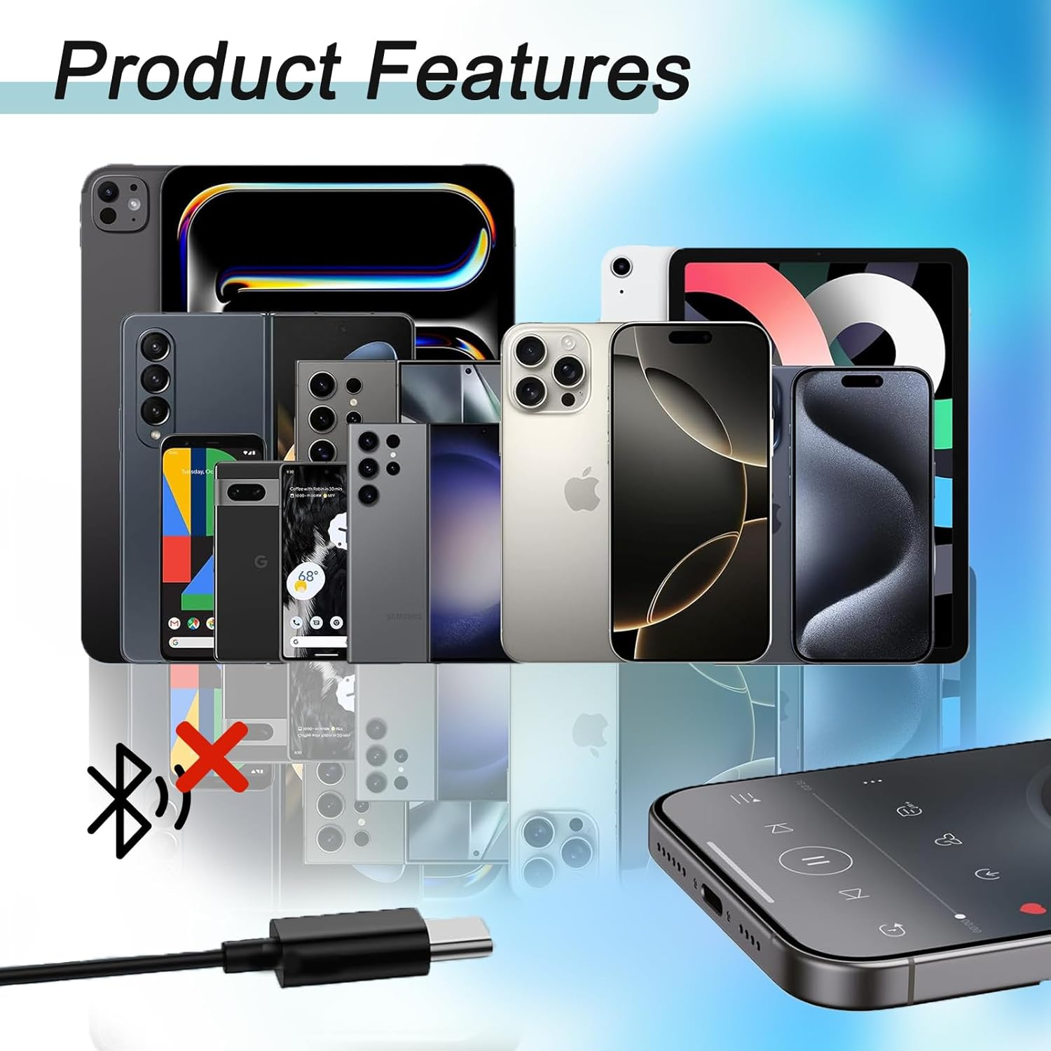 USB C Headphones, Cable Hifi Stereo Earphones with Microphone and Volume Control, Compatible with Iphone 16 15 Ipad Pro Air 5 Mini 6 Google Pixel 9 Samsung Galaxy S24 S23 Ultra S22 S21 FE S20 A53 A54 image number 2