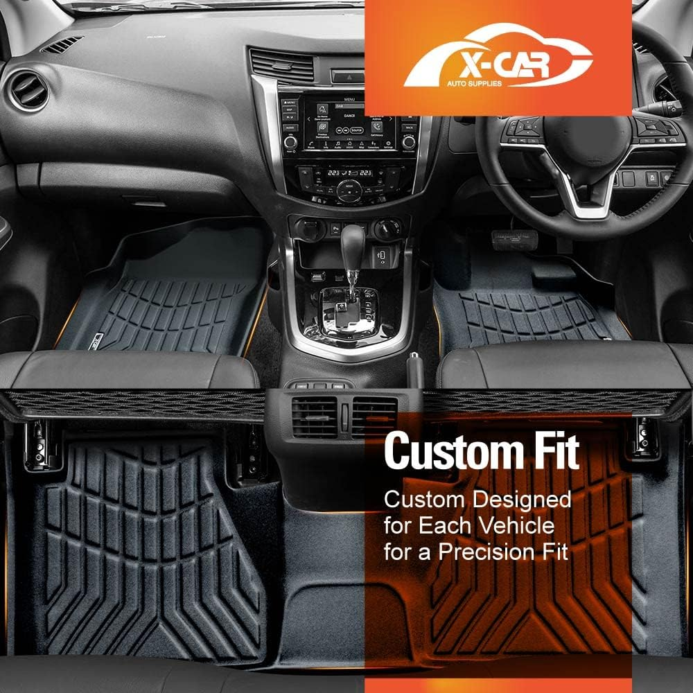X-CAR 3D Floor Mats for Nissan Navara NP300 D23 2015-2025 Customized Heavy Duty TPE All Weather Car Liners Accessories image number 4