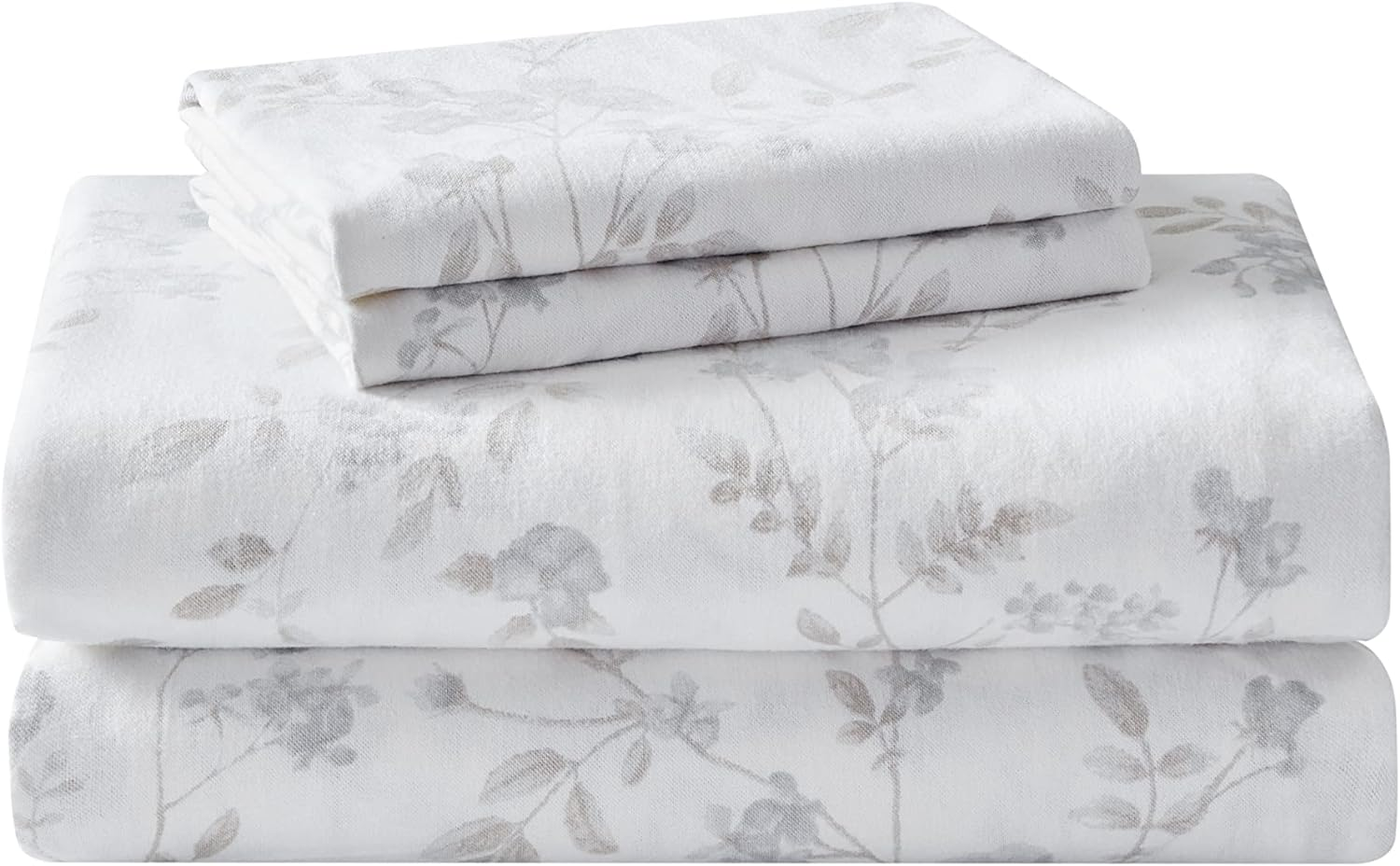 Laura Ashley Home - Twin Sheets, Cotton Flannel Bedding Set, Brushed for Extra Softness & Comfort (Fawna, Twin)