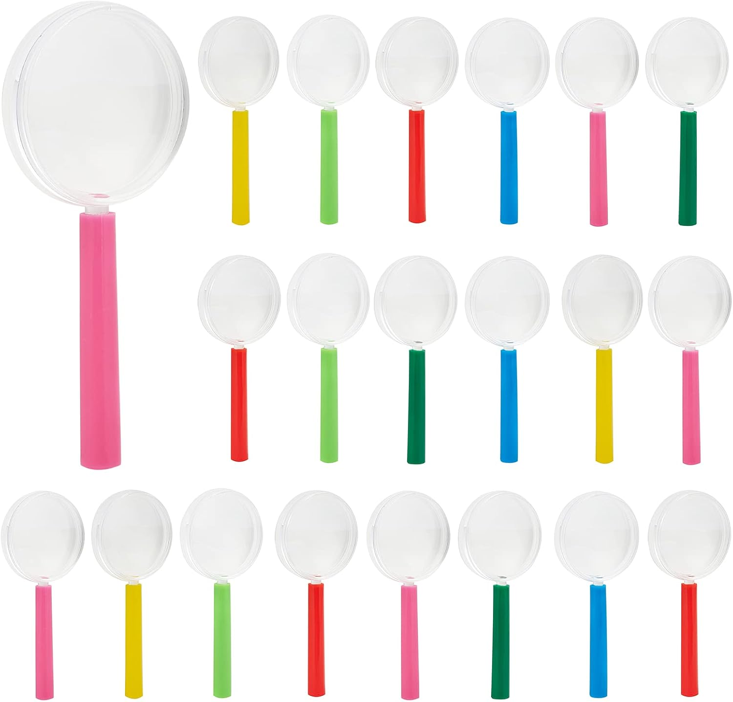 Magnifying Glass Kids 30 Pieces Plastic Magnifier Colorful Mini Hand Lens for Science Class, Outdoor Observation, Fun Toys, Detective Party Favors (6 Colors) image number 3