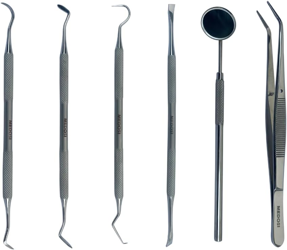 Pack of 6 Dental Tools Hygiene Kit Toothpicks - Professional Plaque Remover Teeth Cleaning Tools Dental Kit - Dental Pick Tartar Remover Oral Care Dentist Kit image number 5