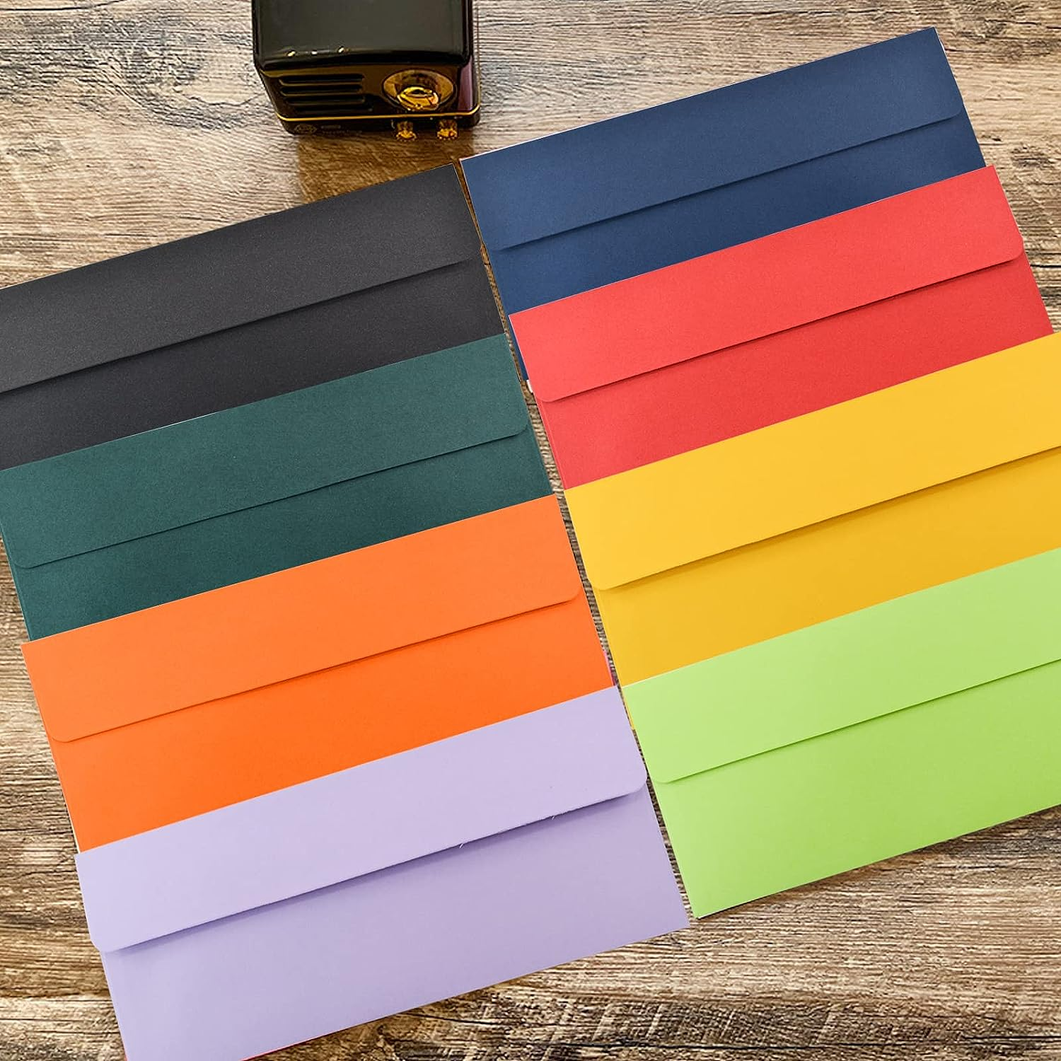 VANRA 150 Pack Colorful Envelopes #10 Business Envelopes Bulk for Office Checks, Letter Mailing Invoices, Party Invitations, 4.13 X 9.49 in (15 Assorted Colors) image number 2