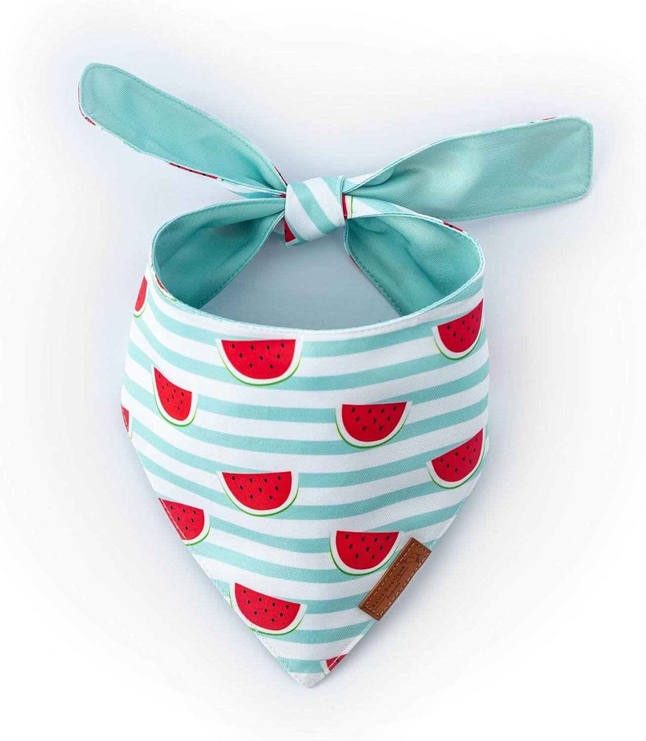 Paws Boutique Premium Dog Bandana/Scarf | Design: Tasty Watermelon Treat | Reversible Dual Layered/Sided | Small, Medium & Large Pets | Unique Style | Accessories for Puppies & Dogs (S) image number 2