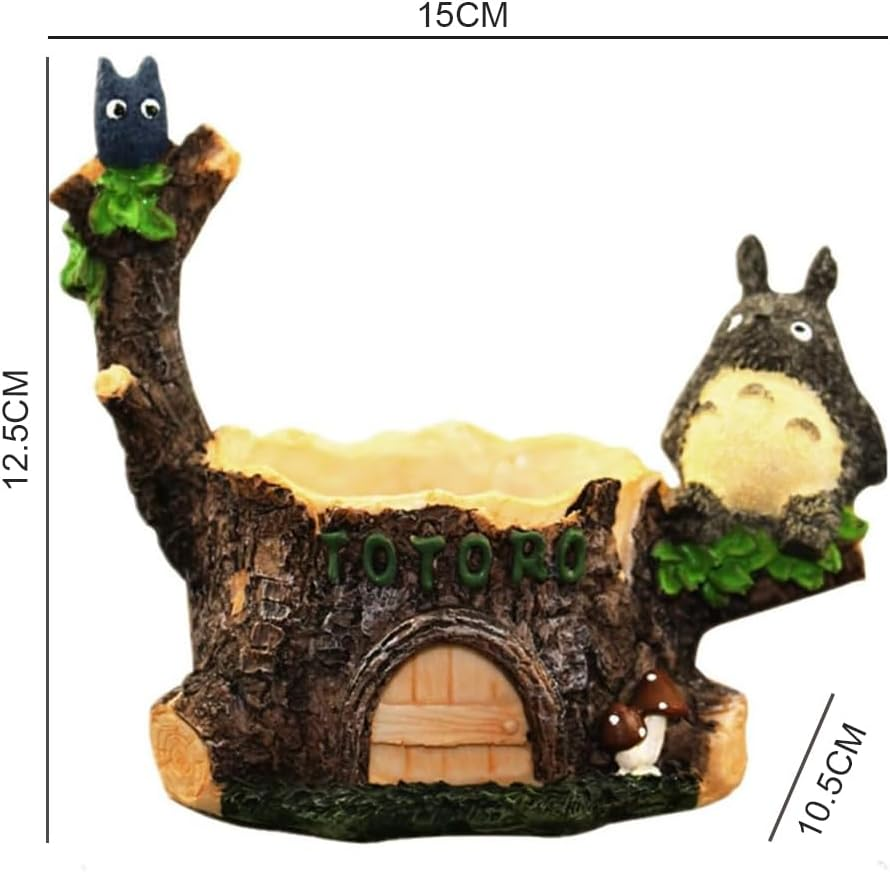 Succulent Pot,Small Garden Pots,Cartoon Flower Planter,Resin Flowerpot, Mini Home Decoration,With Drainage, Cute Resin Totoro Flower Planters Decoration, Handicraft Mini Plant Pots for Small Planter image number 5