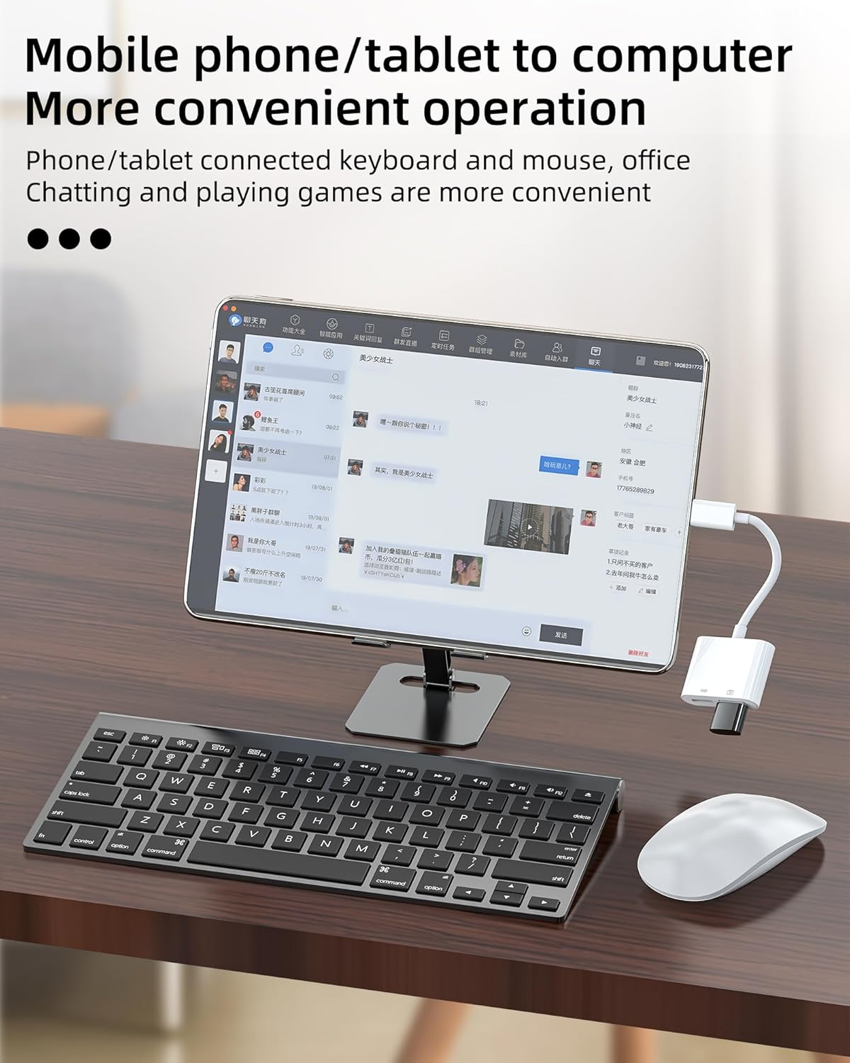 USB a to USBC Adapter(2In1) for Apple for Iphone 15 Pro Max plus for Ipad Type C Charger Converter Thunderbolt Charging Cable OTG Adaptador Keyboard Mouse Flash Drive Splitter Compatible for Samsung