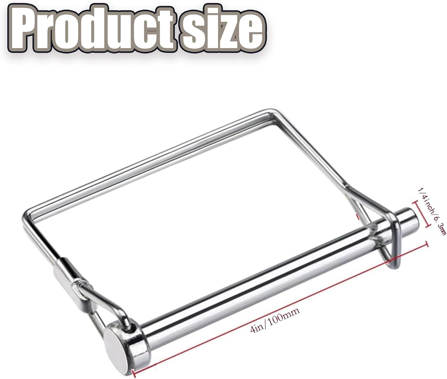 4 Pack Heavy Duty Trailer Hitch Pin, 1/4X4 Inch Zinc Coated Carbon Steel,Safety Lock for Boat,Rv,Utility Trailers image number 2