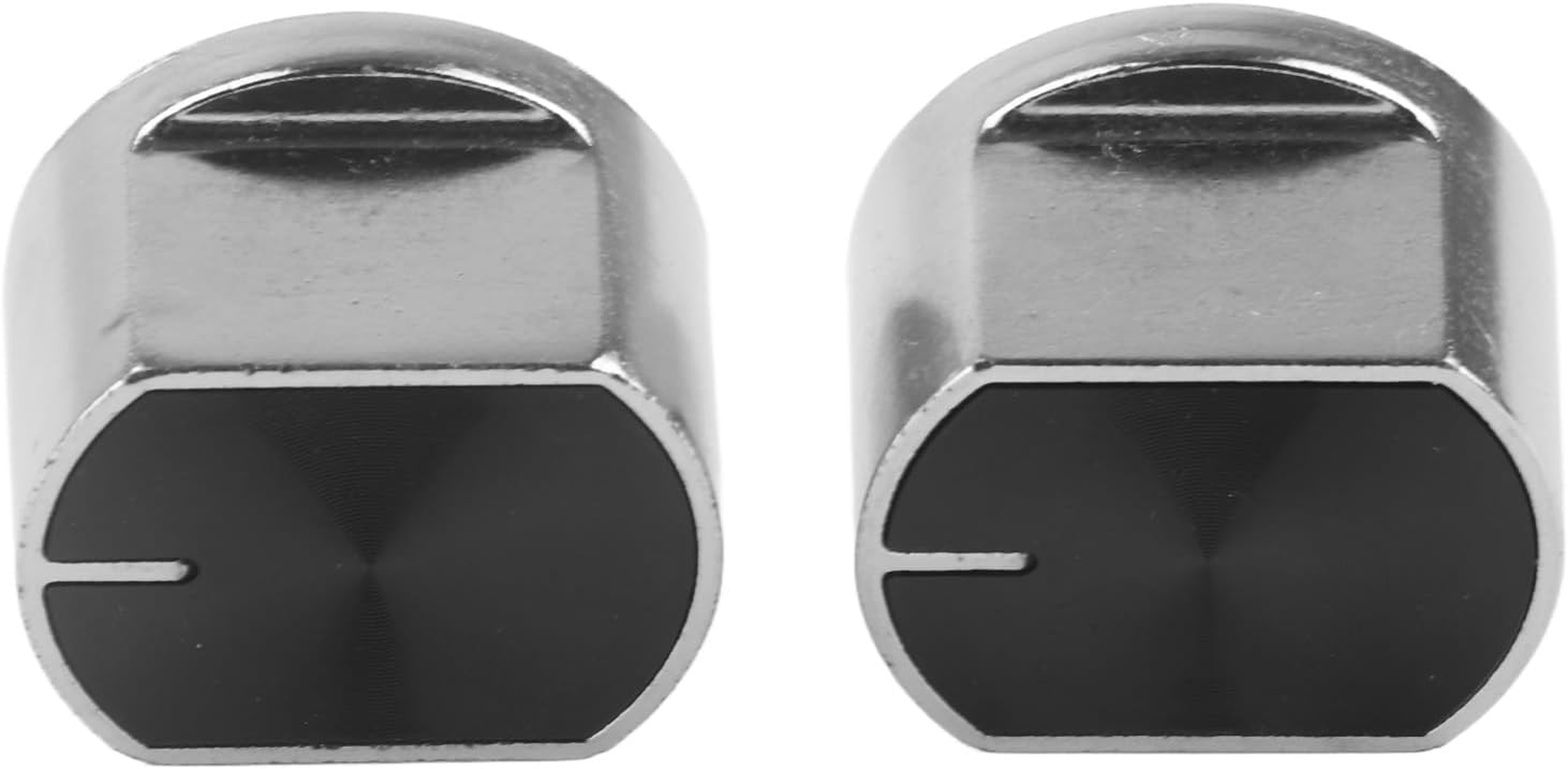 2Pcs Gas Stove Knobs, Zinc Alloy Replacement Control Knobs for Most Gas Cooktops, Silver & Black, Non-Slip Grip (36Mm Diameter) image number 5