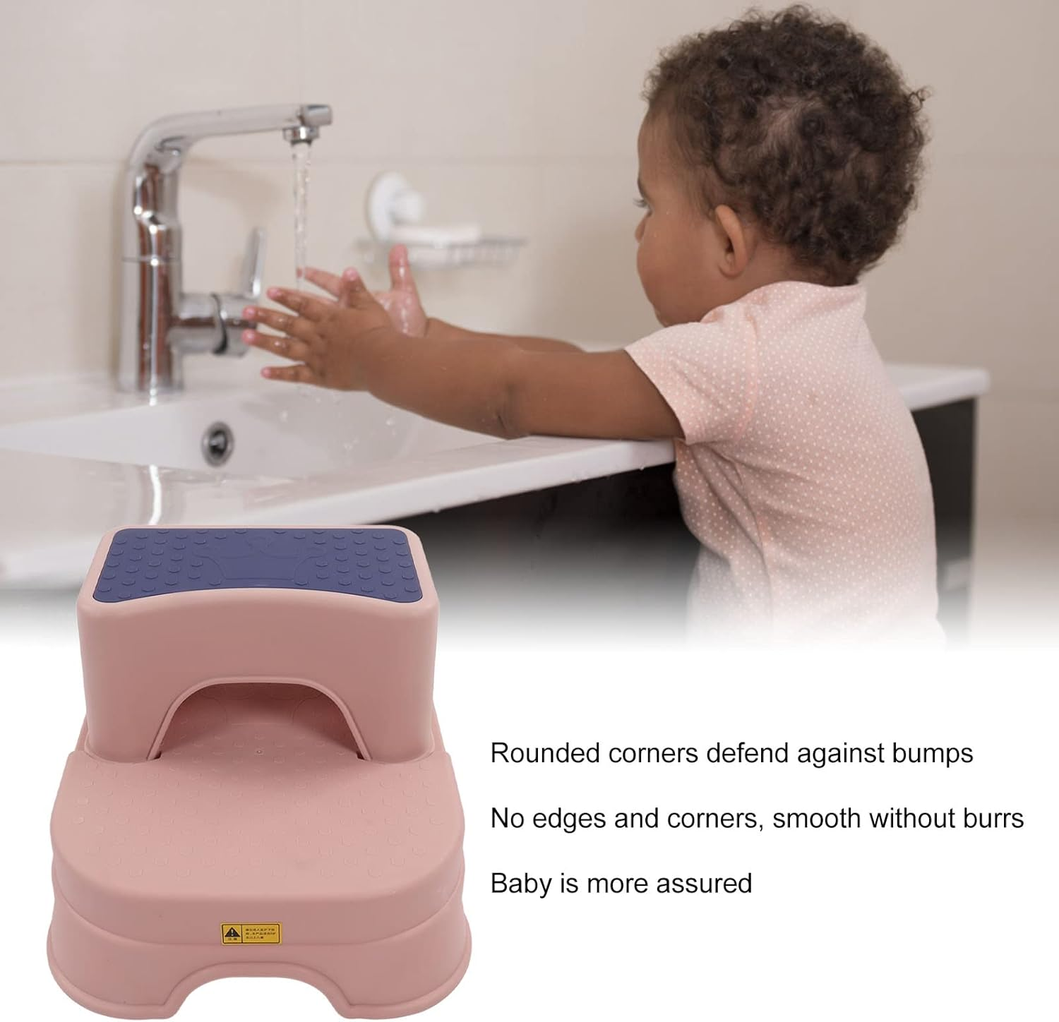 2 Step Stool for Kids, Antiskid Double up Step Stool Height Adjustable Widened Base Toddler Step Stool Detachable Step Stool for Bathroom Kitchen Sink and Toilet Potty Training (