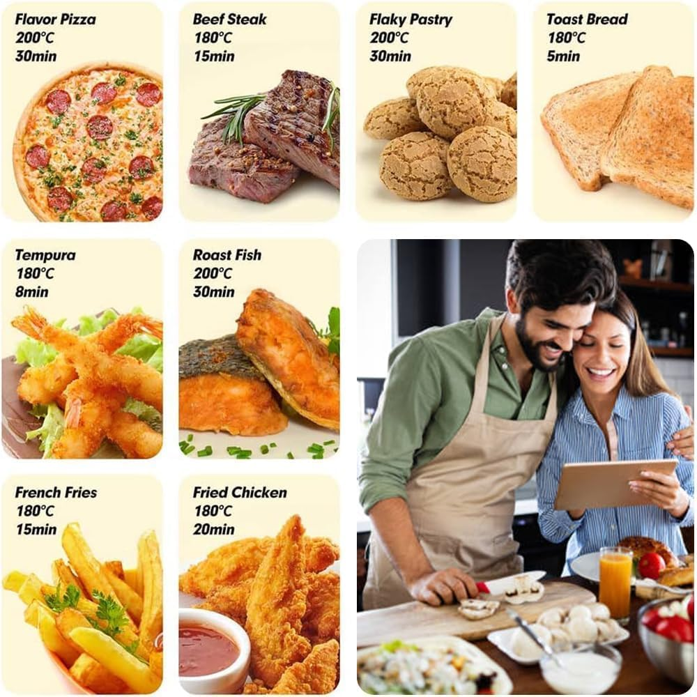 Pack of 100 Baking Paper for Tefal EY9018 Dual Easy Fry EY905D 5.2/3.1 L, Baking Paper for Hot Air Fryer Philips Dual Basket Airfryer 3000 Series, Moulinex 8.3 L, DMS, Cecotec, Air Fryer Accessories image number 1