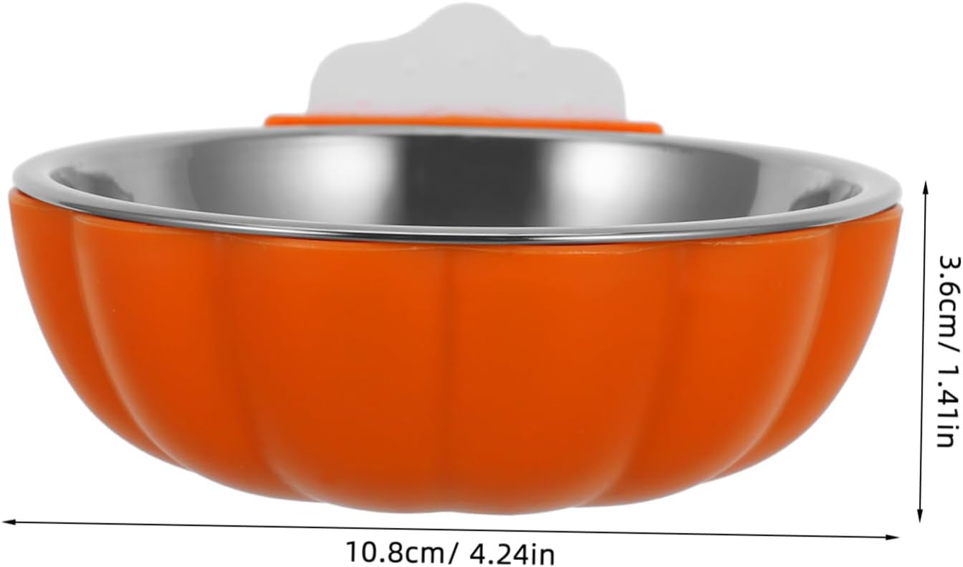 Milisten Feeding Bowl for Parrots Bird Feeding Bowl Parrots Feeding Container Bird Bowl with Clamp Parakeet Water Bowl Small Bird Feeder Bowl for Bird Cage Stainless Steel Orange image number 1