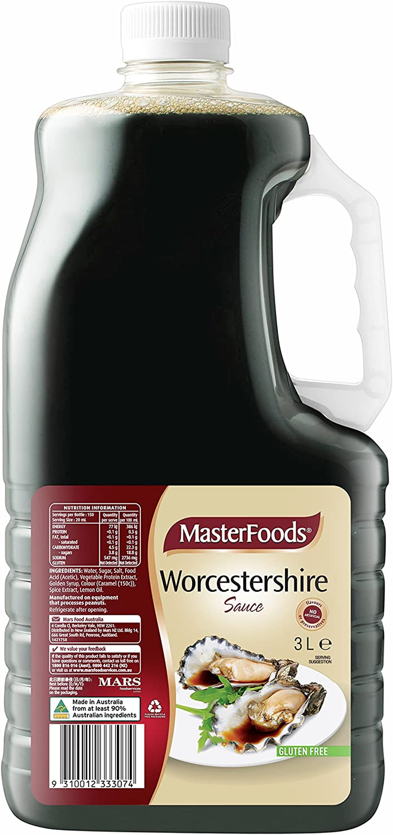 Masterfoods Worcestershire Gluten Free Sauce 3 Litre