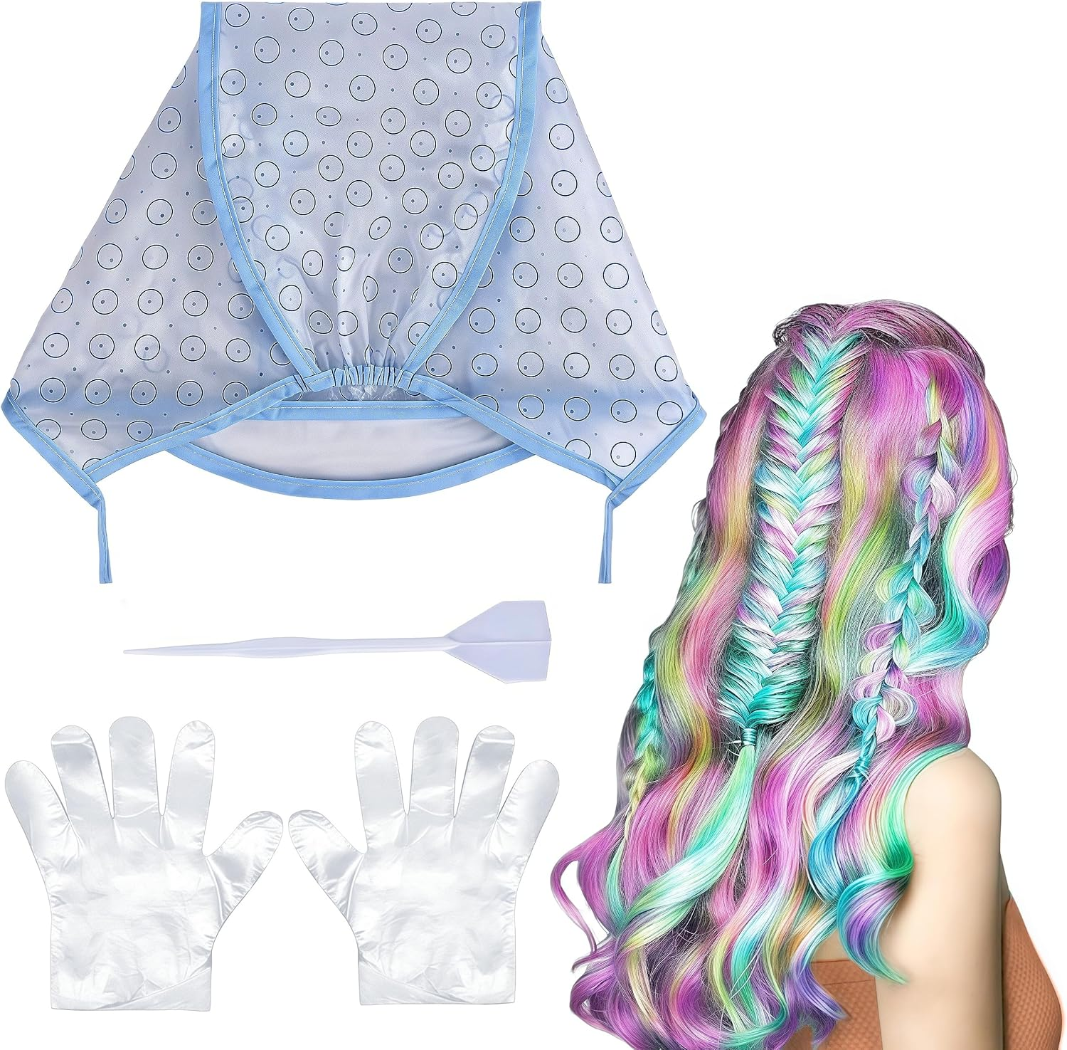 Mazaringyx Highlights Caps,15 Pcs Highlighting Kit,Hair Coloring Frosting Dye Cap,With Plastic Crochet Hook and Gloves,For Salon Dyeing Hairdressing image number 4