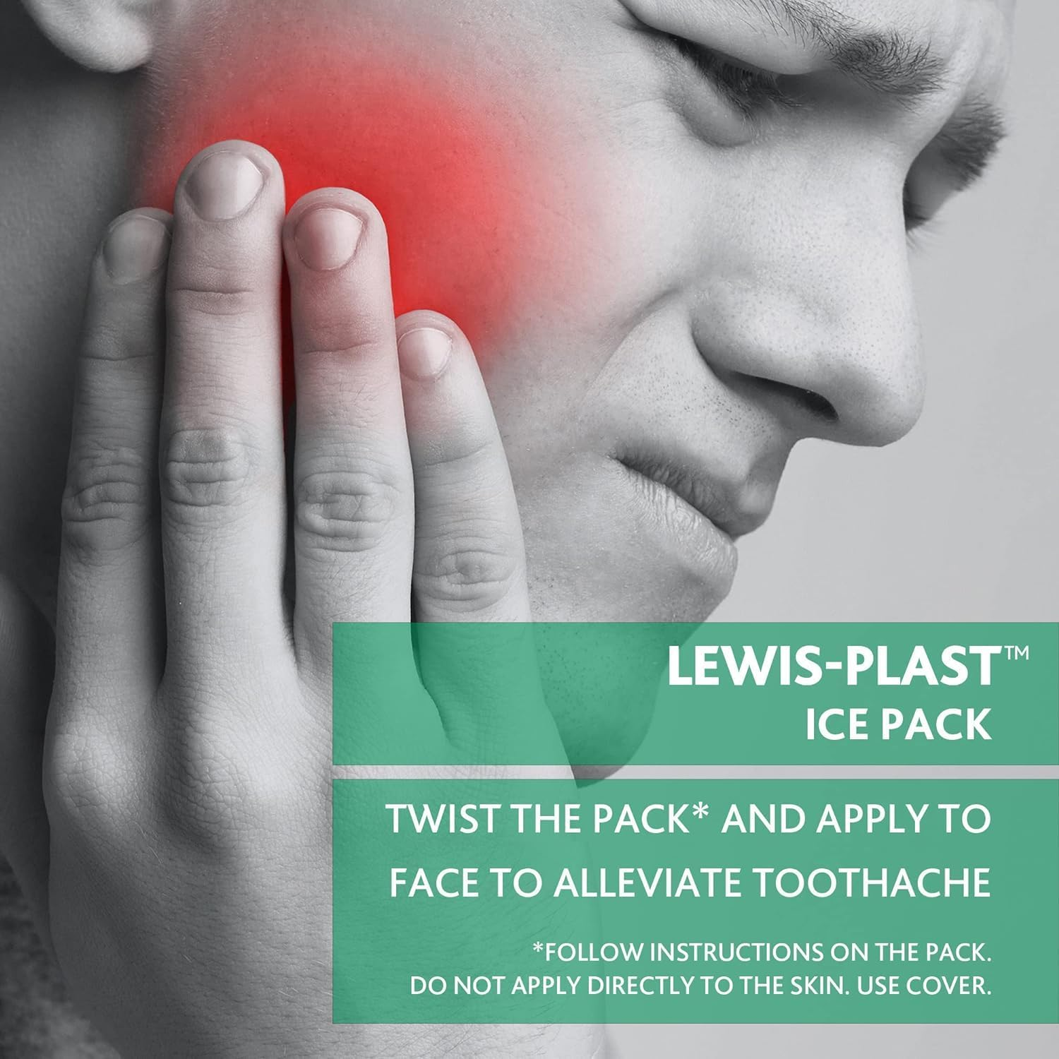 Lewis-Plast Premium Instant Ice Pack - Disposable Cold Therapy Ice Packs, Instant Pain Relief for Back, Neck, Ankle, Sprains, Headaches and Toothache (Pack of 10)
