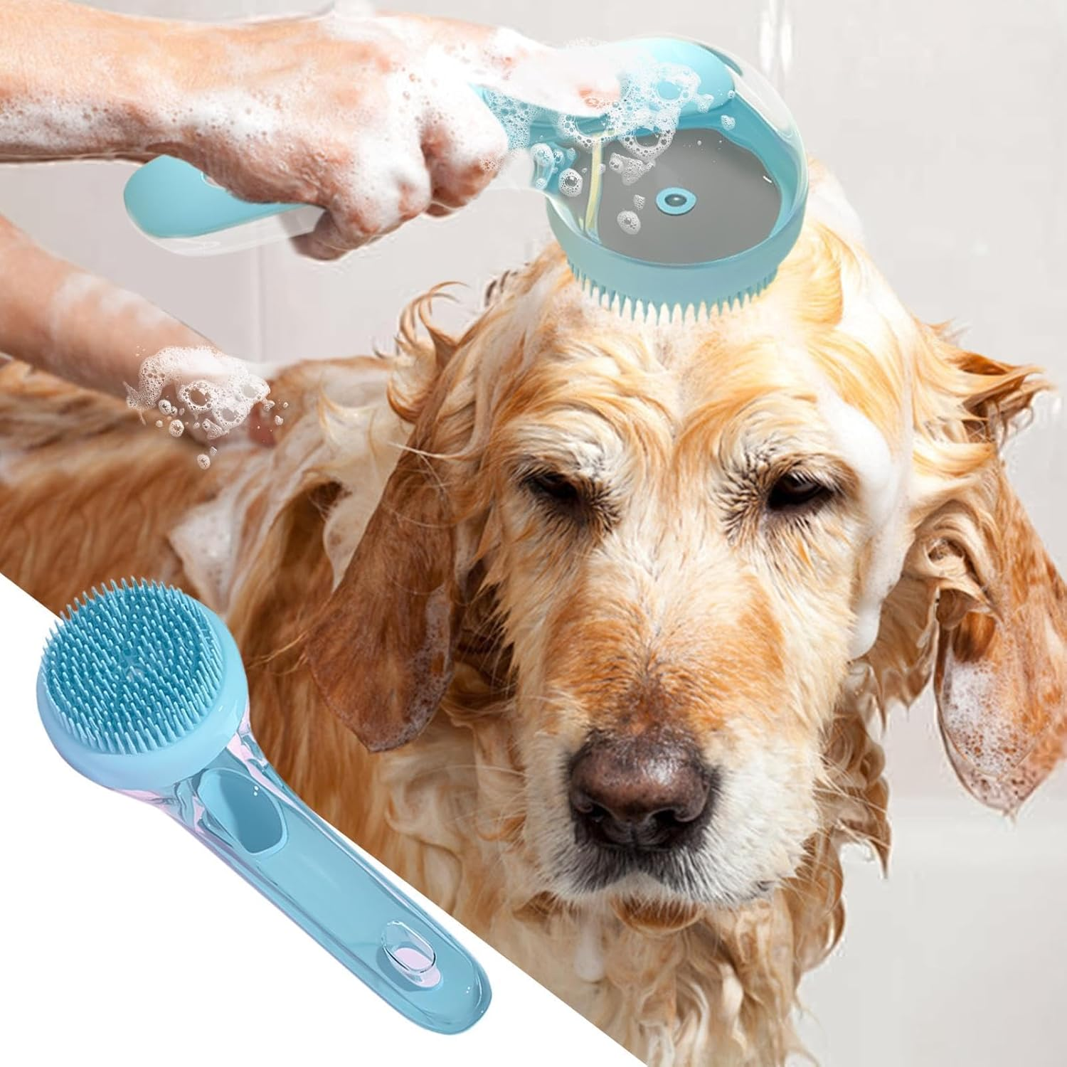 Wjnflqn Dog Washing Brush, Dog Brush for Bathing, Multifunctional Shower Comb for Kittens, Soft Dog Bath image number 5