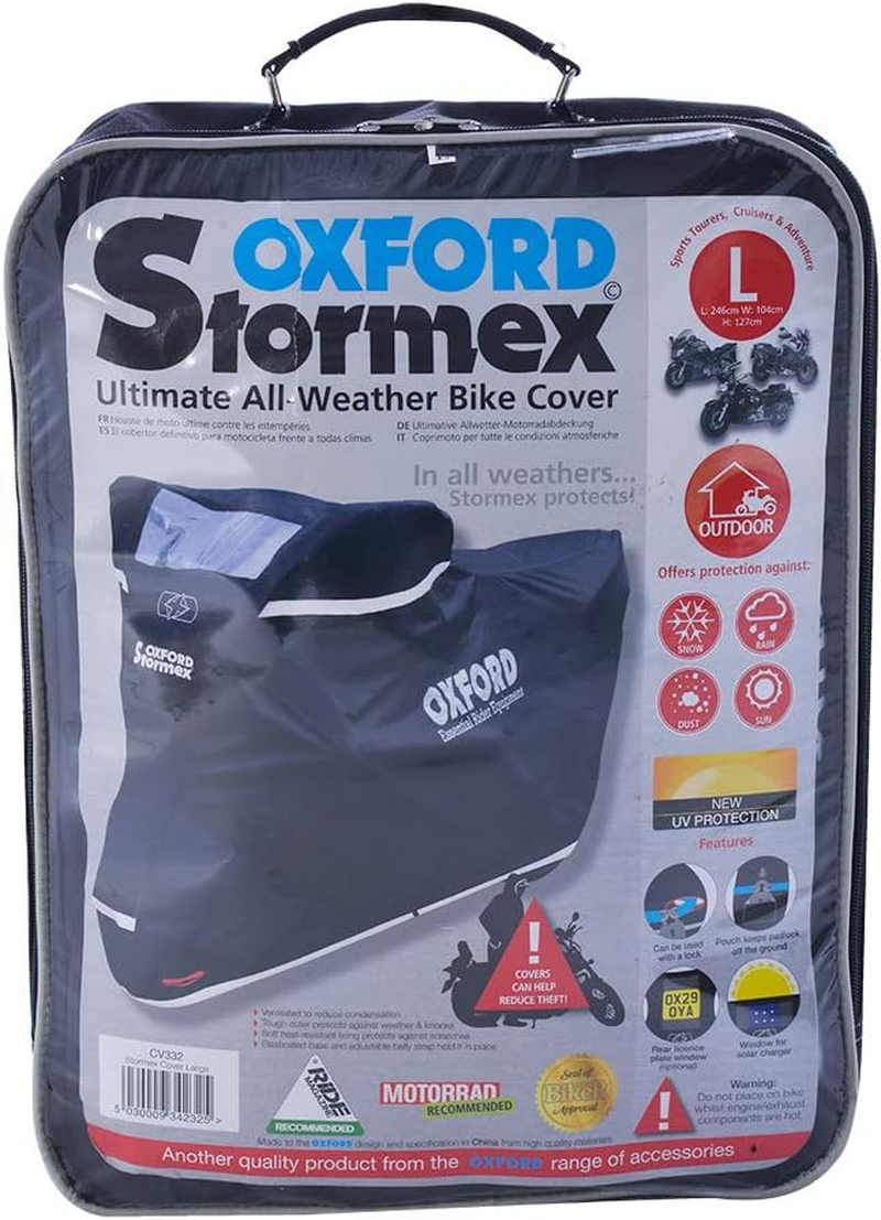 OXFORD Products CV332 Oxford Stormex Outdoor Waterproof Motorcycle Cover, Black, Large