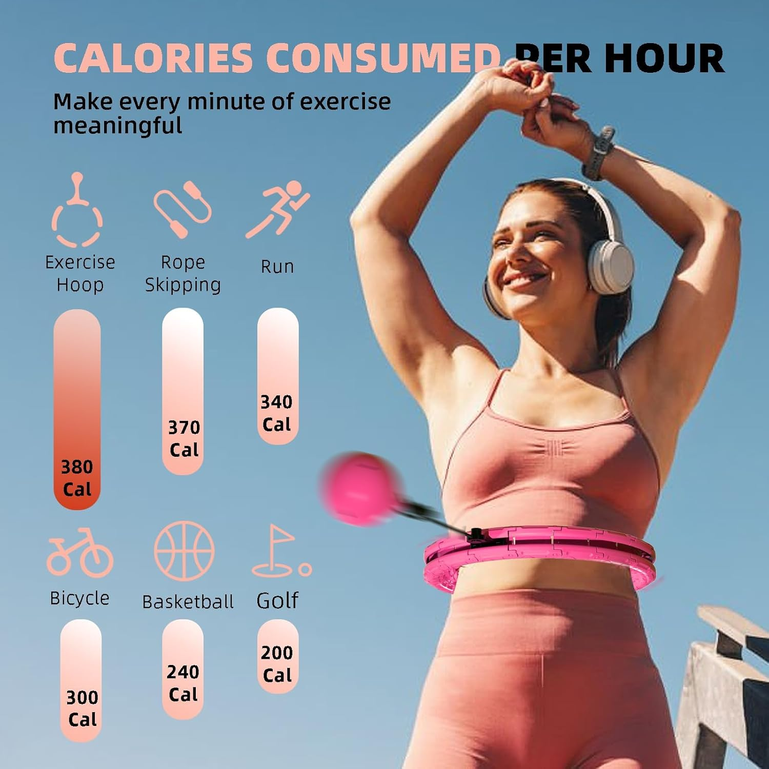 Weighted Hula Infinity Fitness Hoop for Adult Weight Loss, 2 in 1 Smart Fitness Workout Hula Circle Hoops with 28 Detachable Knots, Exercise Fit Hoop Suitable for Women and Beginners - Green image number 2