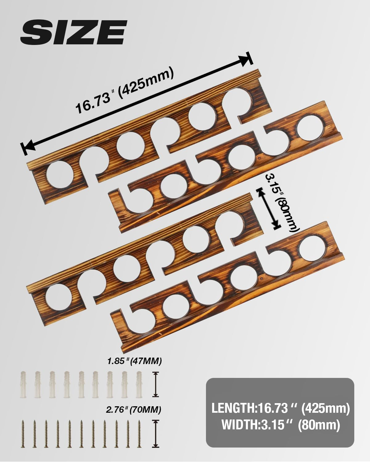 Ghosthorn 4 Sets Holds up to 24 Rods Fishing Pole Rod Racks Wall or Ceiling Mounted Fishing Rod Holders for Garage Storage Organizer Fishing Gear Equipment Gifts for Men Women image number 3