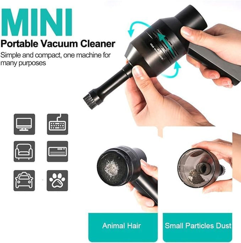 Sunblue Portable Mini Electric Vacuum Cleaner &ndash; USB Rechargeable Keyboard and Car Vacuum Cleaner, Ideal for Dust, Crumbs, and Scraps &ndash; Perfect for Laptop, Computer, Kitchen, and TV Satellite Boxes image number 4