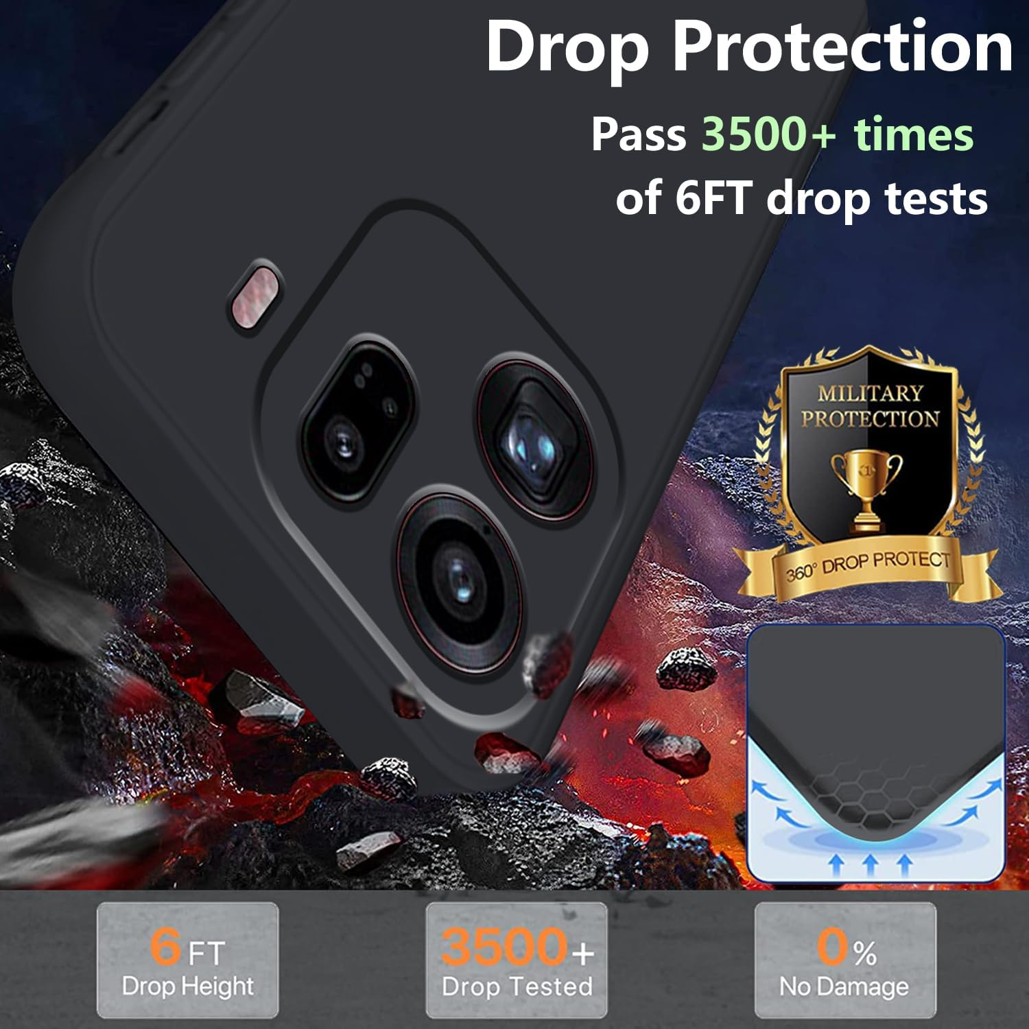 Wousunly for Oppo Find X9 Case Liquid Silicone TPU, Mobile Phone Case for Oppo Find X9 Thin Scratch-Resistant Soft Shockproof (Black) - Blue image number 6