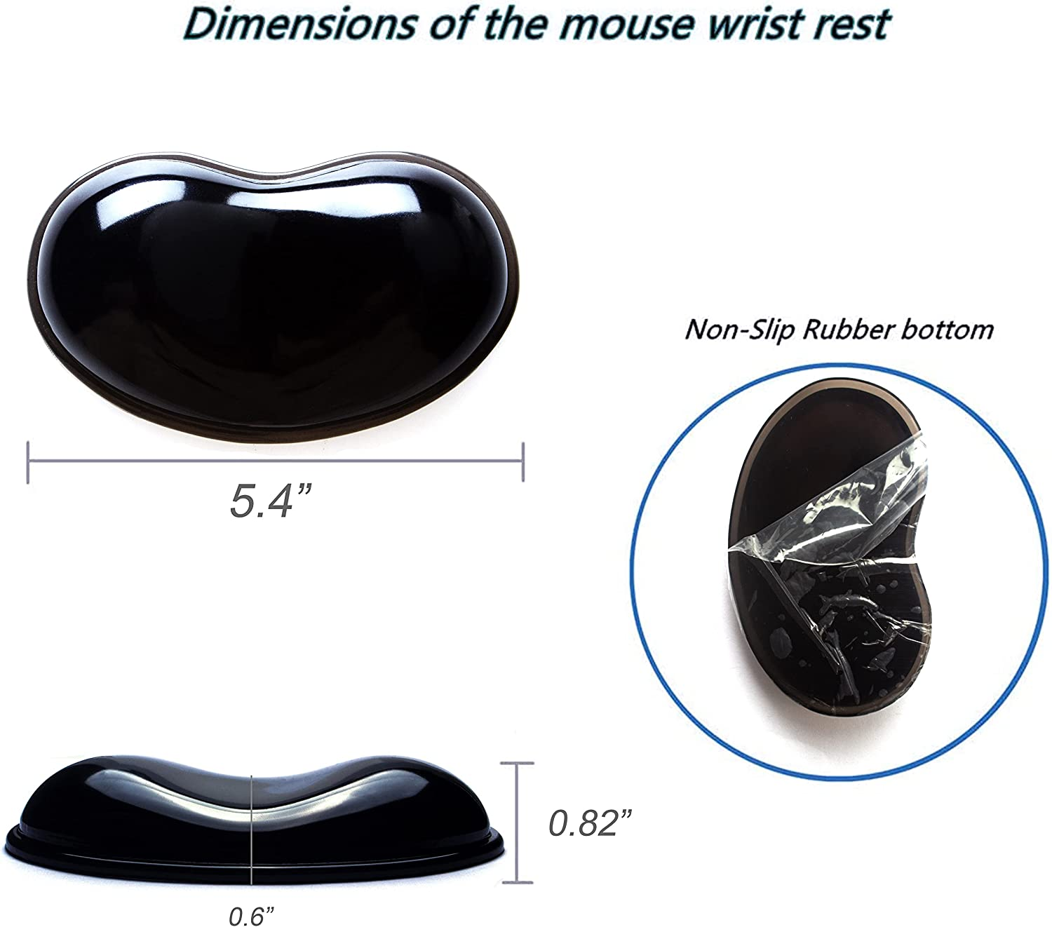 BRILA Ergonomic Silicone Mouse Wrist Rest, Cooling Silica Gel Mouse Wrist Support Pad for Office Work and Laptop Computer Gaming image number 6