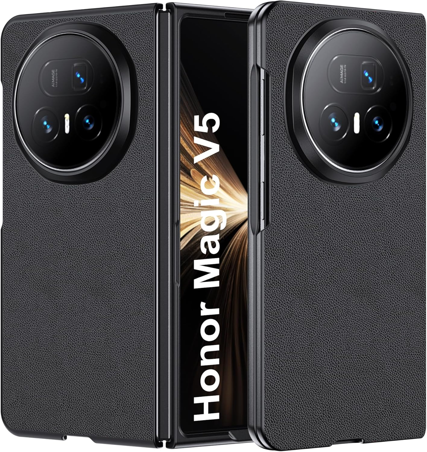 Rojeuinn Case for Honor Magic V5 5G, High-Quality Liquid Silicone Material, Full Cover Mobile Phone Case, Shockproof, Scratch-Resistant, Anti-Fingerprints, Durable - Black