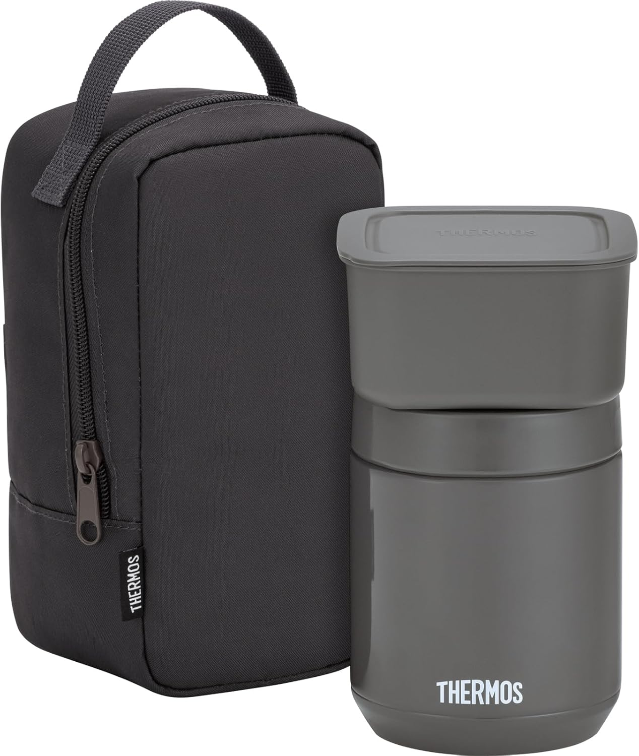Thermos Vacuum Insulated Soup Lunch Set, 13.5 Fl Oz (400 Ml), Dark Gray, JEE-800 DGY
