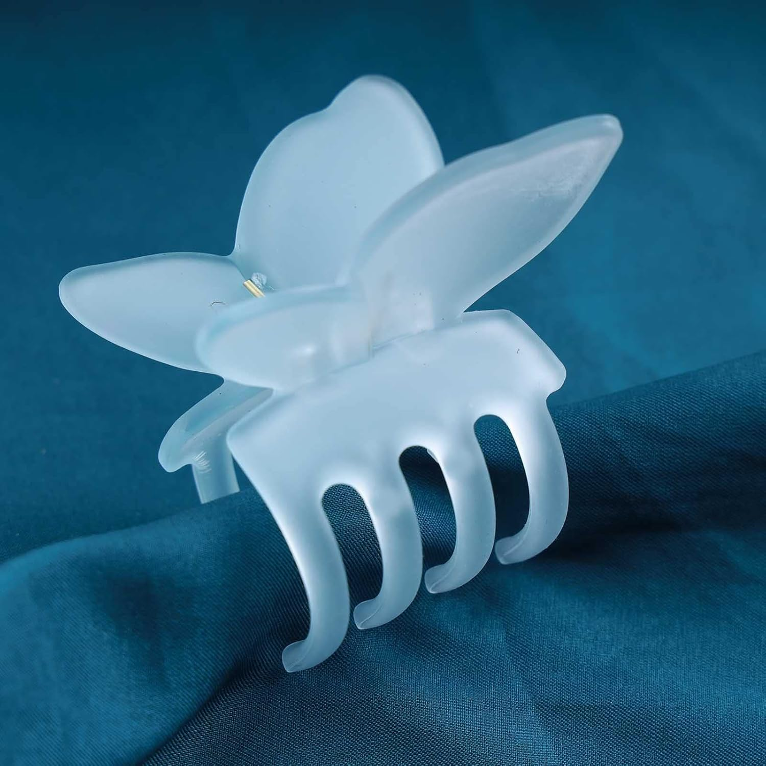 Yheakne Vintage Butterfly Hair Claw Clip Blue Hair Claw Clip Butterfly Hair Holder Clips Strong Pine Hair Clip No Slip Hair Catch Barrette Decorative for Women and Girls image number 2