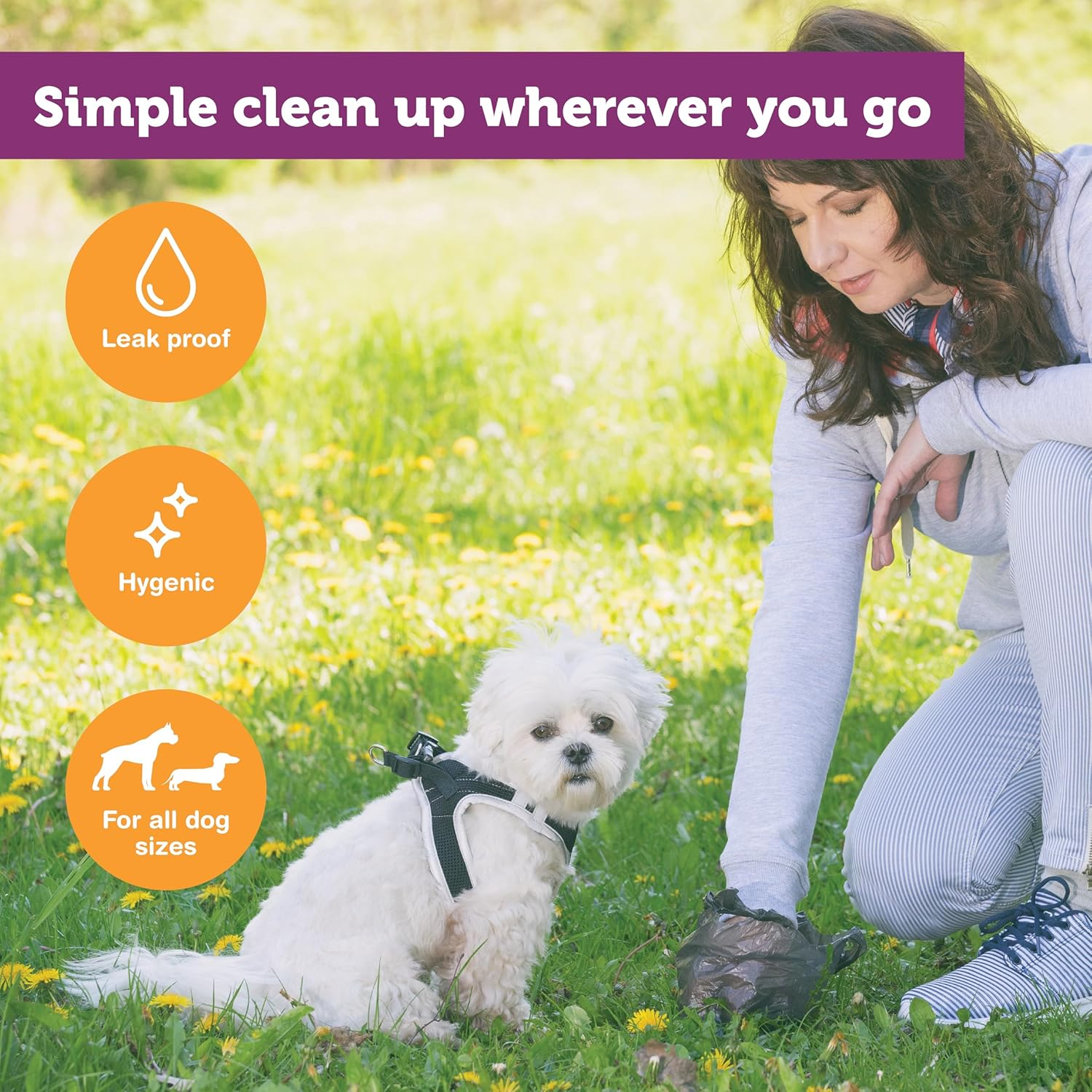 Pet Basic 300Pce(20Rolls*15Pcs) Pet/Dog Waste Refill Bags Leak Proof Durable 13.5 X 32Cm image number 6