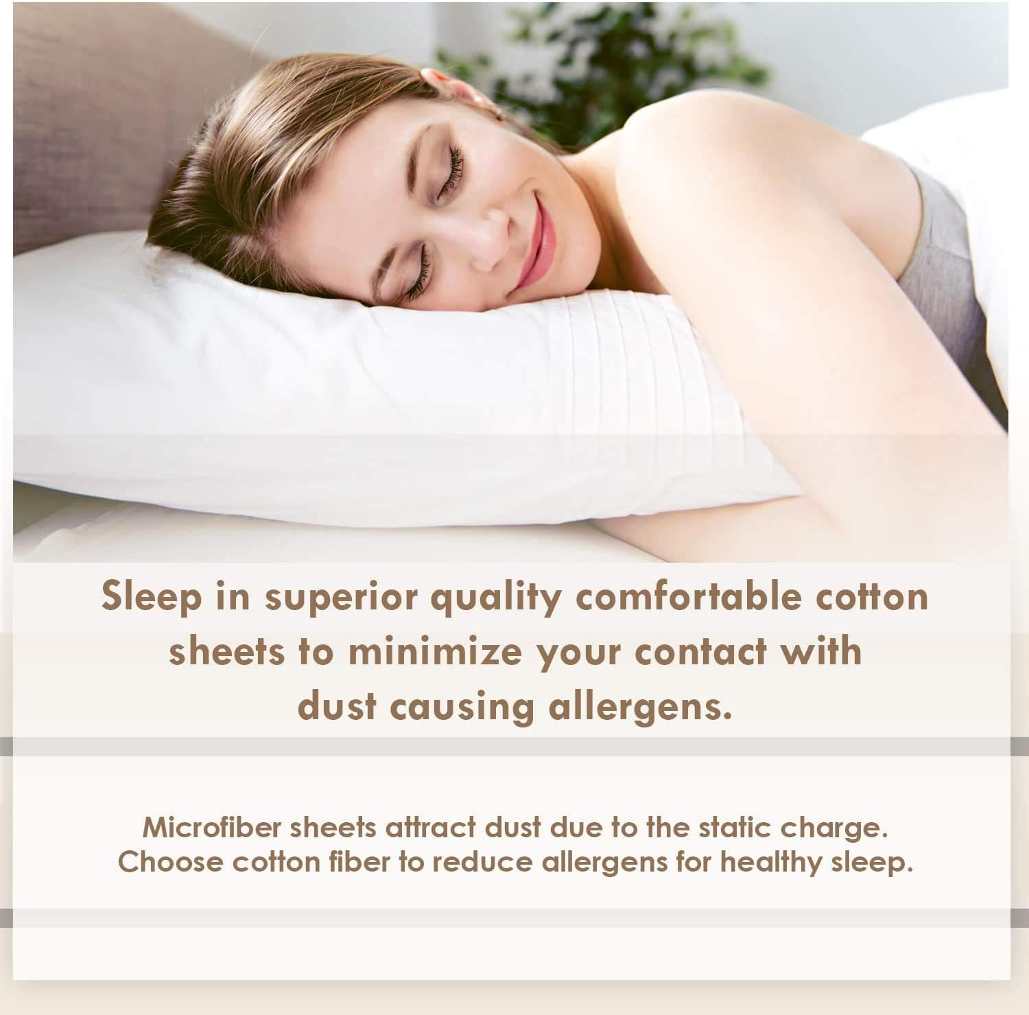 Pizuna Cotton Super King Fitted Sheet, 500 Thread Count 100% Combed Cotton Sateen Weave Superking Fitted Sheet with Extra Deep Pocket Fits Upto 40 Cm (Antique Silver Fitted Sheet - 1 PC) image number 5