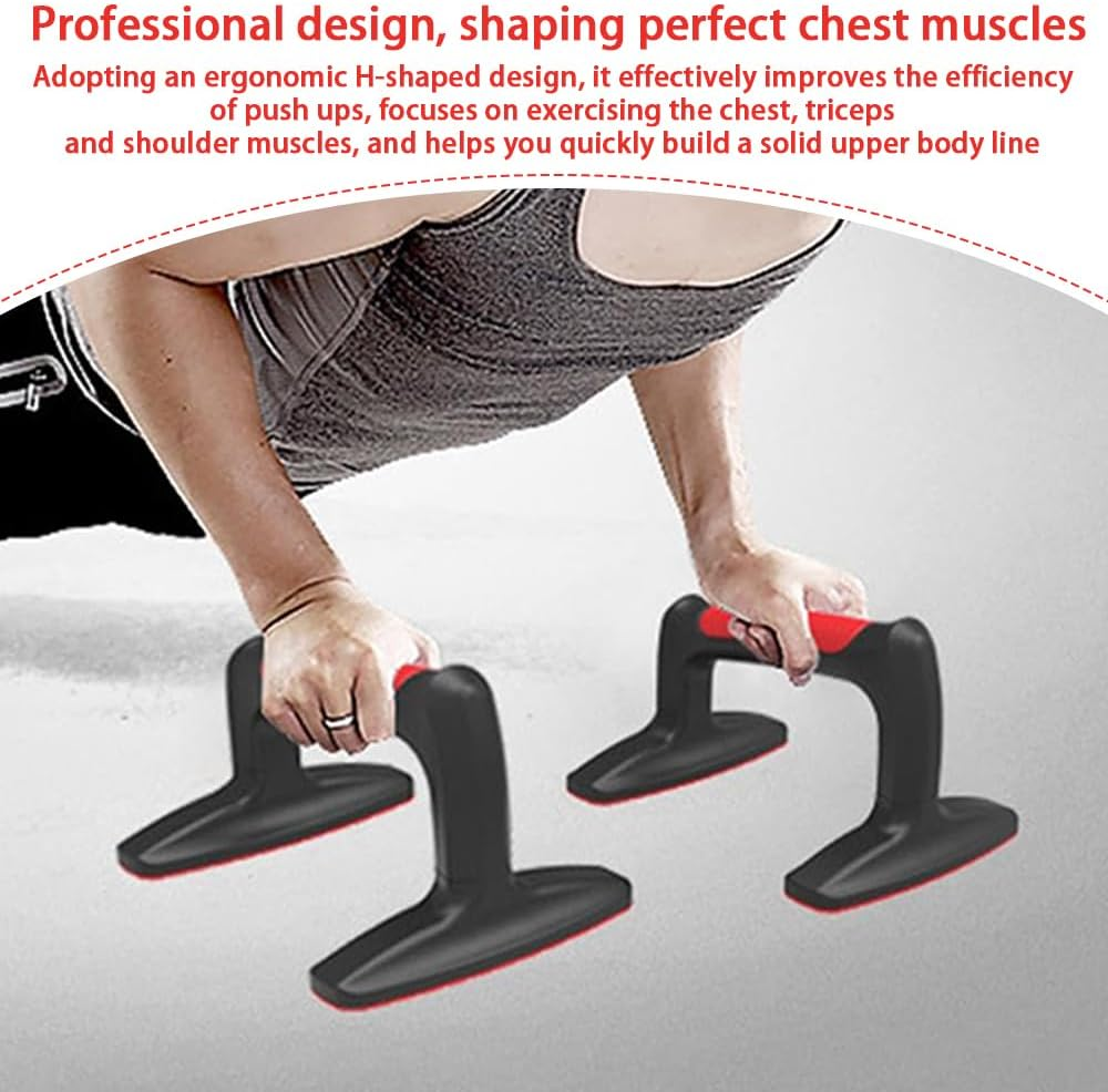 Portable Push up Bars, Non-Slip H-Shaped Push-Up Stand for Fitness Training, Gym Equipment with Anti-Slid Mat for Fitness, Gymnastics, Aerobics, Bodybuilding image number 1