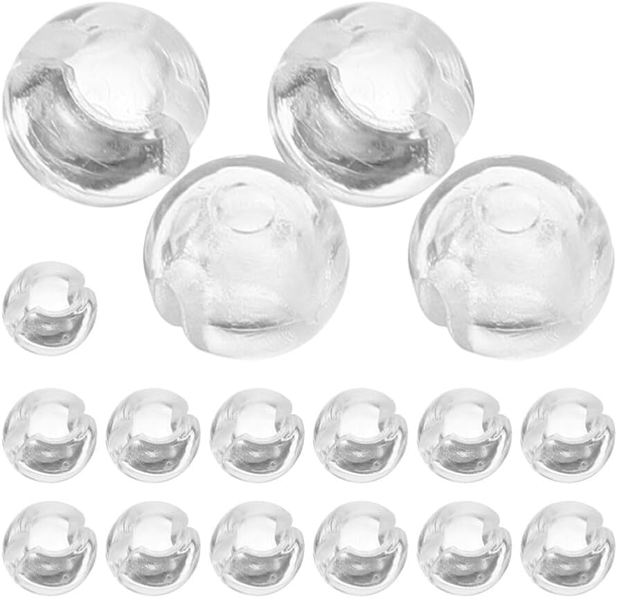 Luxshiny Beaded Chain Stop 25Pcs Clear Chain Crimp Stops for Beaded Chain, Blinds Bead Accessories 0.80X0.80X0.70Cm image number 6