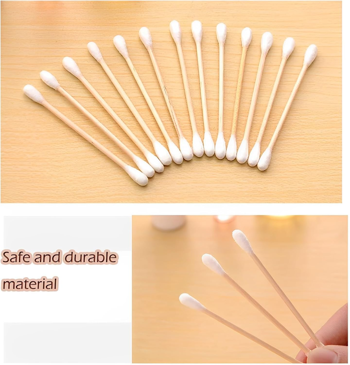 600 Pcs Cotton Buds, Ear Buds Cotton, Cotton Swabs, Ear Cotton Buds, Bamboo Cotton Buds, Multipurpose Cotton Swabs, Biodegradable Ear Cotton Buds, for Ear Cleaning Makeup Cleaning image number 5