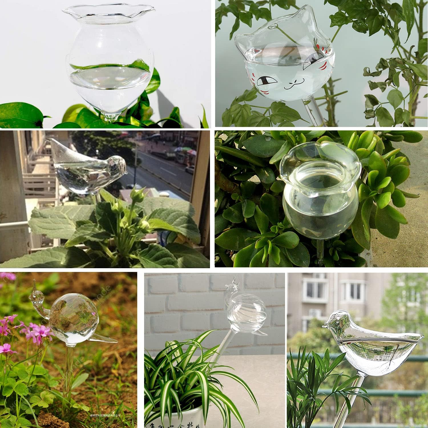 Paifeancodill 3 Pcs Plant Waterer, Self Watering Spikes, Self Watering Globes, Plant Watering Globes, Cat Shape Glass Automatic Watering Bulbs, Self-Watering Device for Indoor/Outdoor Plants (3 Cats) image number 5