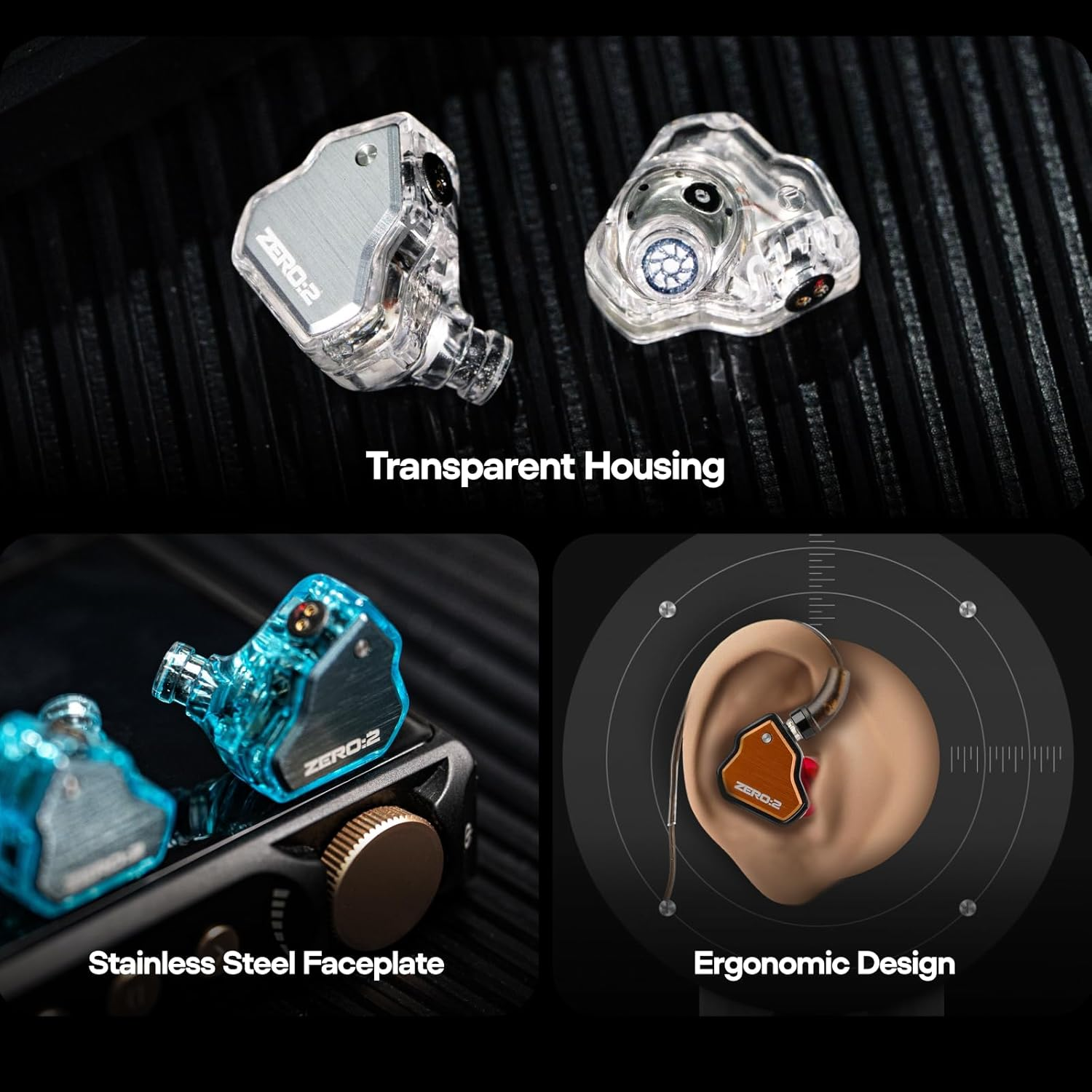 HIFIXAUDIO 7Hz X Crinacle Zero:2 in Ear Monitor, Updated 10Mm Dynamic Driver IEM Earphones, Hifi Wired Earbuds, with OFC IEM Cable for Gaming & Music Audiophiles (No Mic 3.5Mm, Orange) image number 5