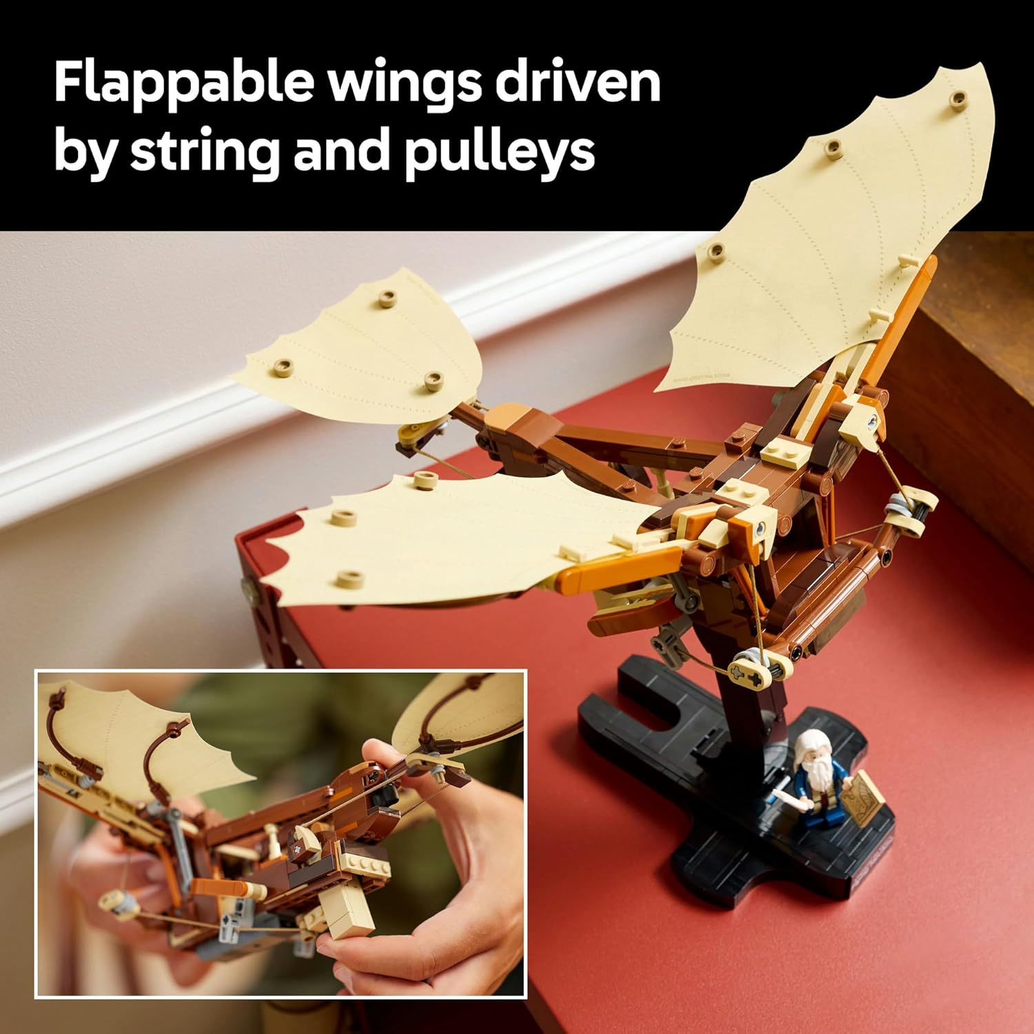 LEGO Icons Leonardo Da Vinci&rsquo;S Flying Machine Model Kit for Adults, Office or Home Room Decor Building Set, 3D Puzzle for Men and Women Who Love History 10363 image number 2