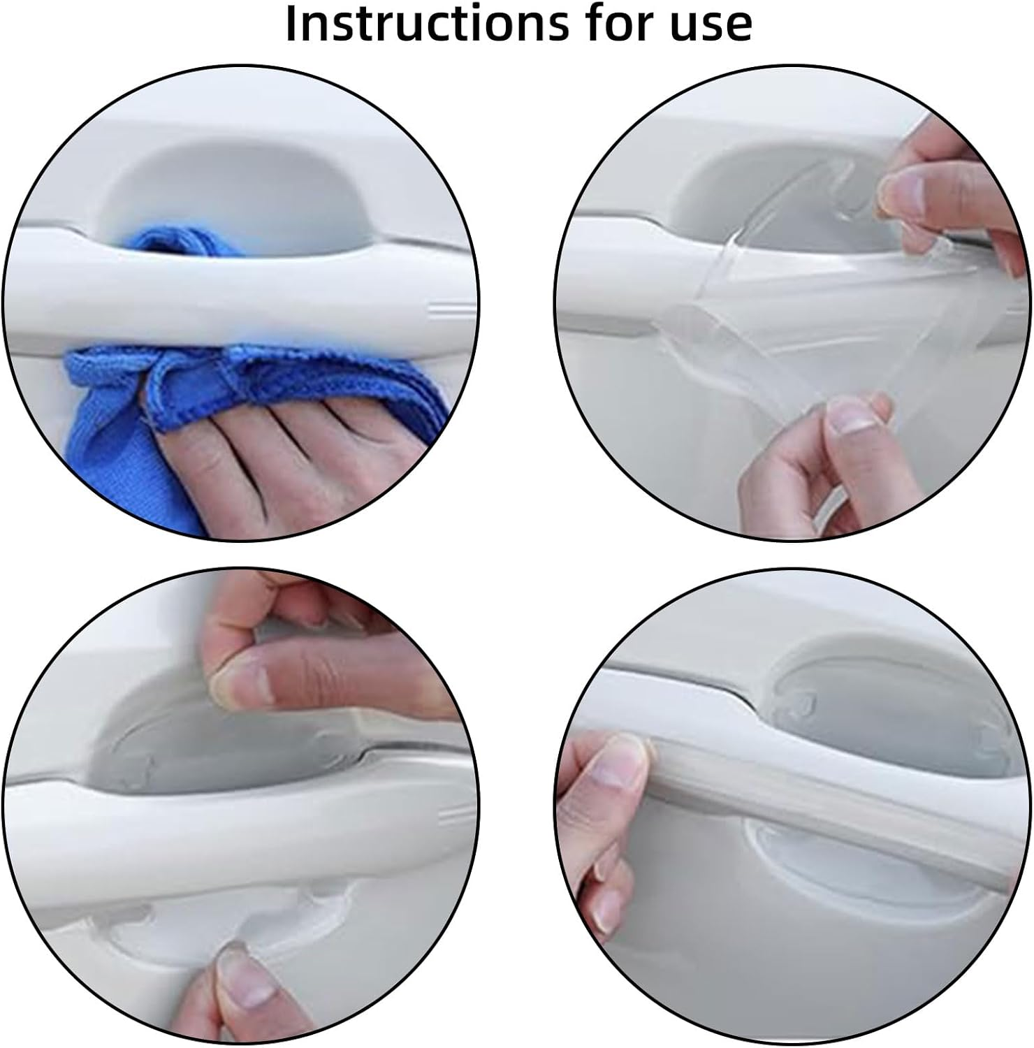 Xolixorium Car Door Handle Protectors 8Pcs Clear Anti-Scratch Stickers Universal Fit Paint Protection Film for Door Handle Bowl