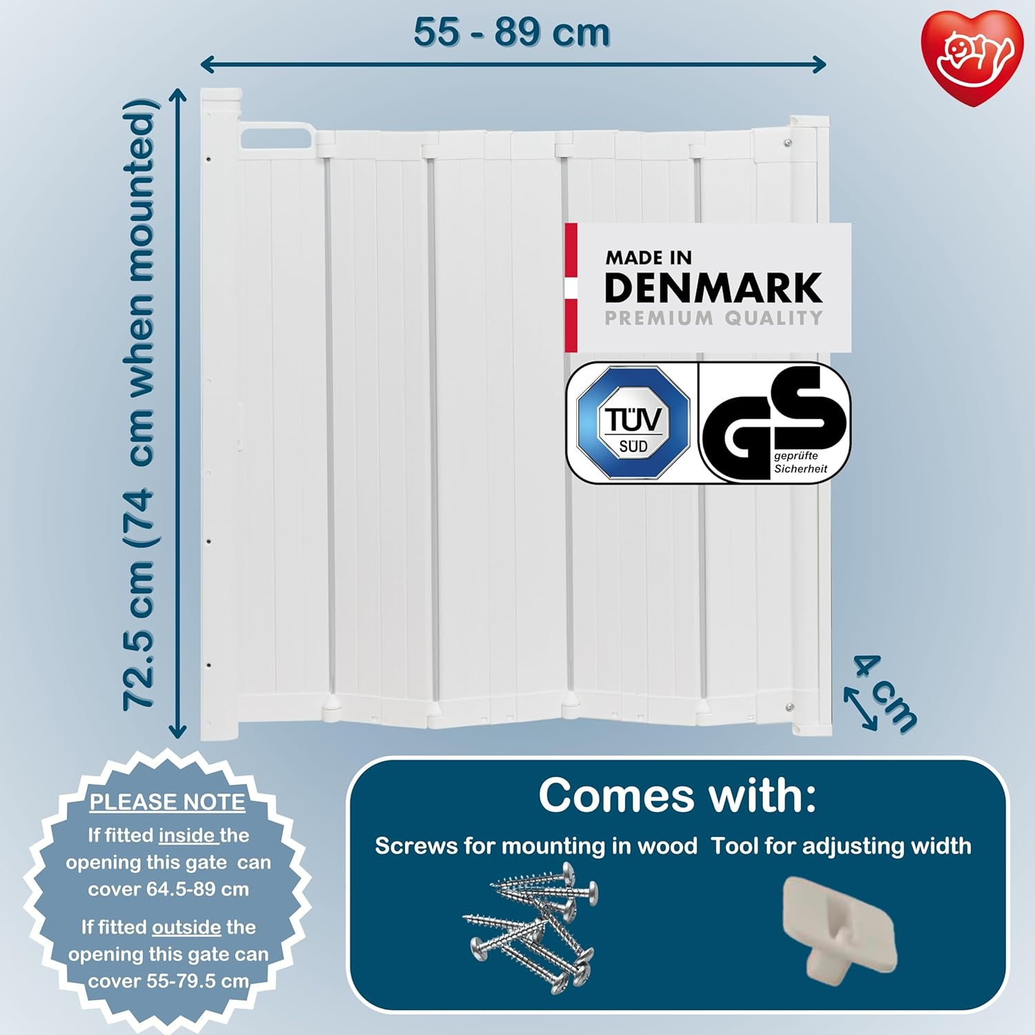 Babydan Guard Me Safety Gate, White image number 1