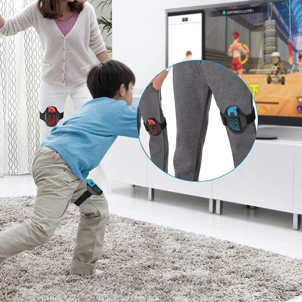 Songholee Leg Strap for Nintendo Switch Sports Play Soccer/For Switch OLED Model Ring Fit Adventure Bundle Leg Fixing Band,Adjustable Adults Elastic Sports Strap for Nintendo Switch Sports9 (2) image number 2