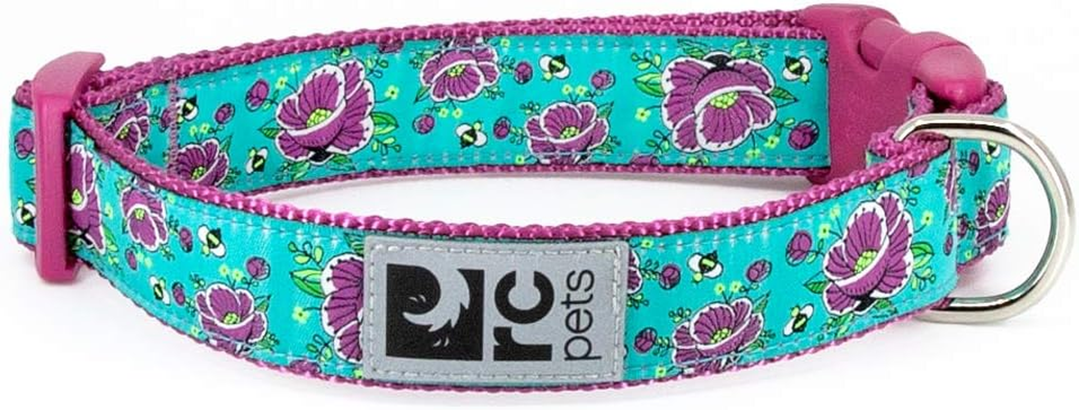 RC Pets 1 Inch Adjustable Dog Clip Collar, Medium, Bright Paisley